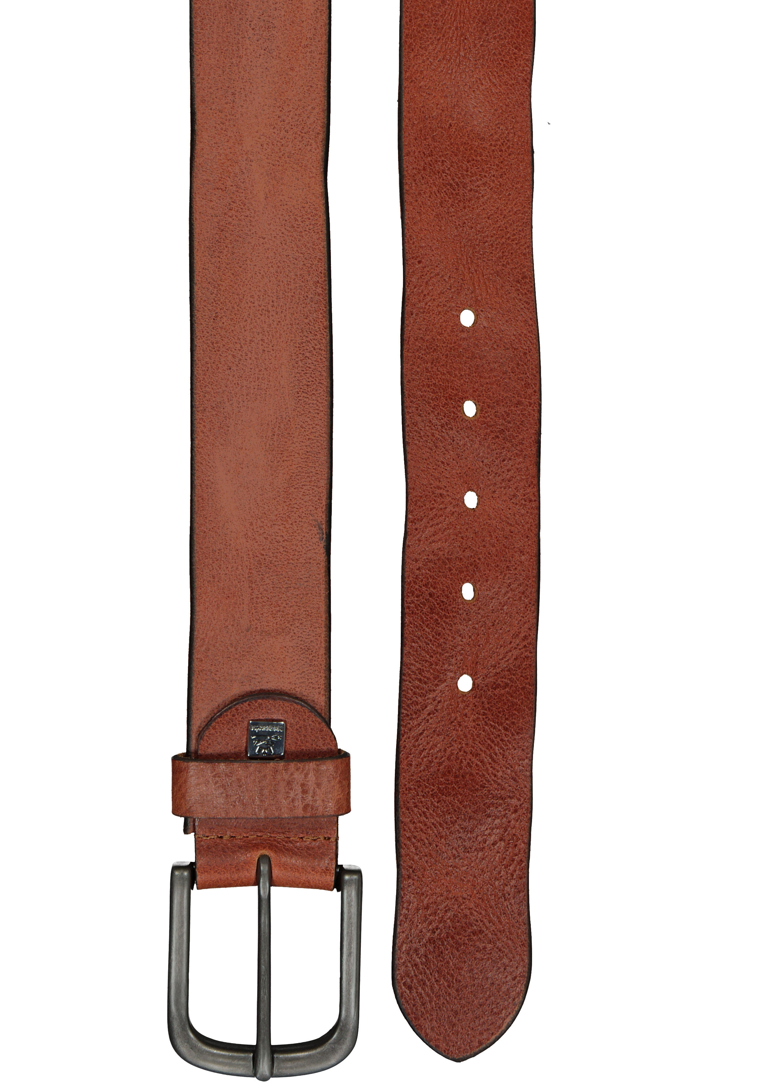 LINDENMANN leren heren riem, cognac