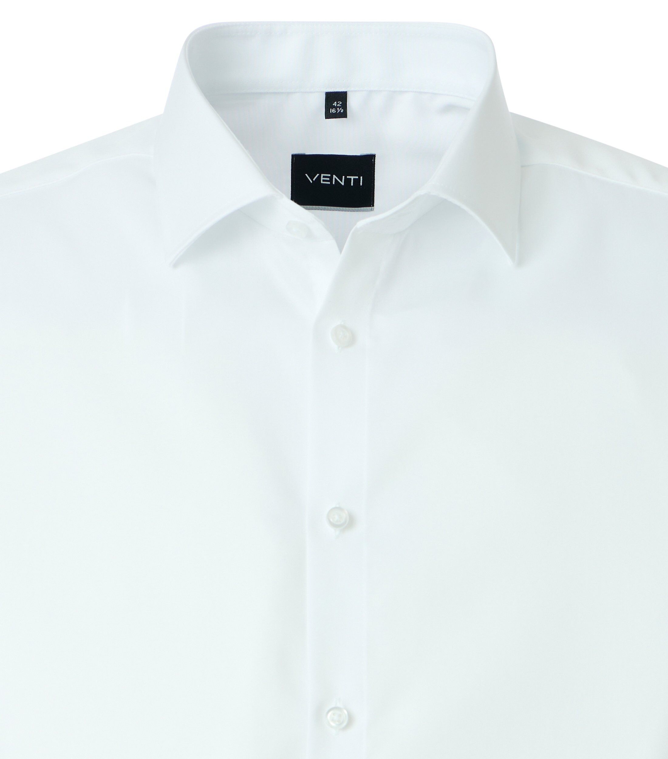 VENTI modern fit overhemd, korte mouw, twill, wit