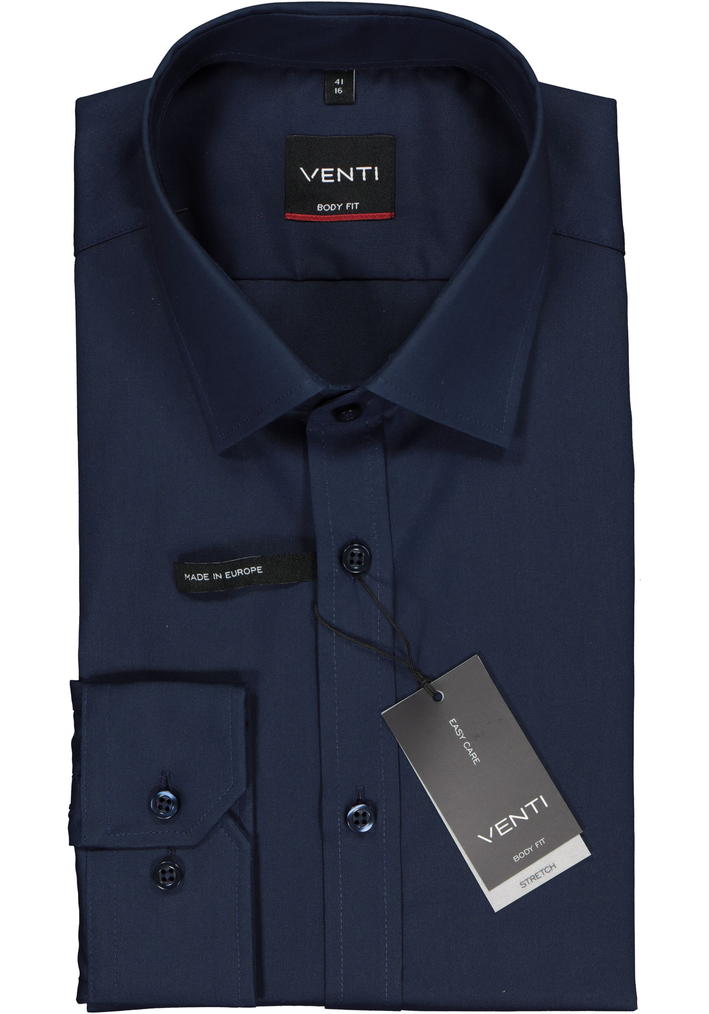 VENTI body fit overhemd, marine blauw  