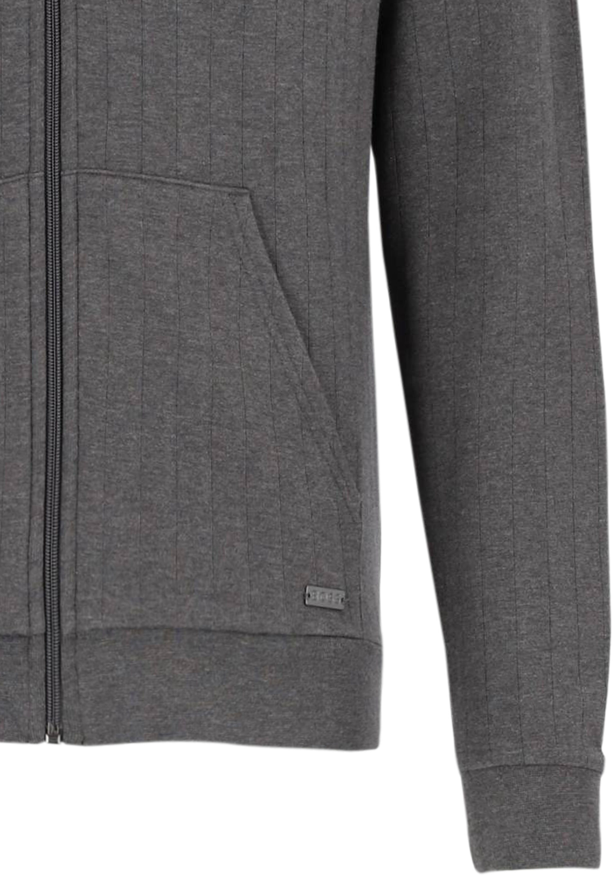 BOSS Heritage Jacket, heren lounge vest met capuchon, middengrijs