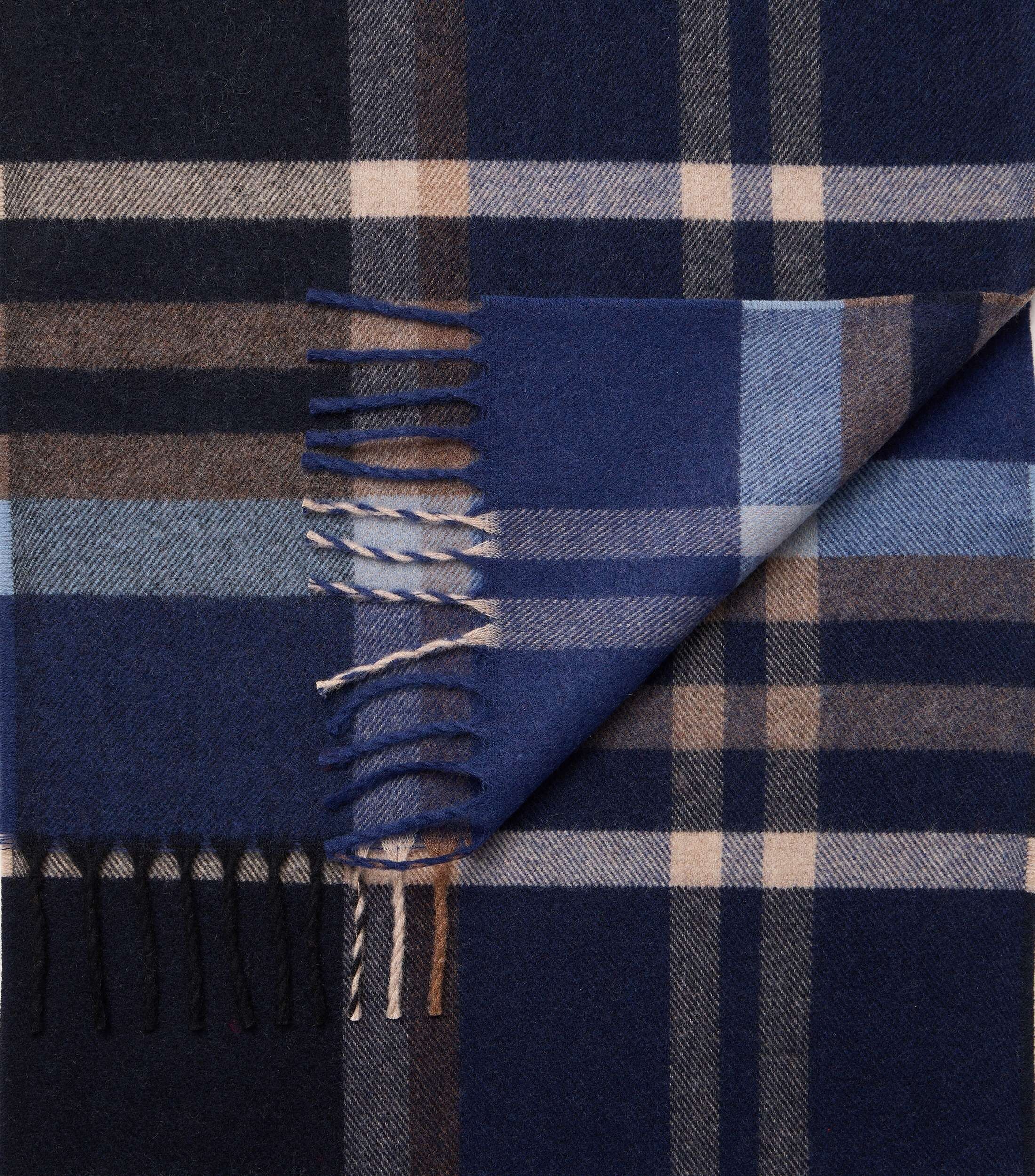 CASA MODA sjaal, blauw met wit en beige dessin