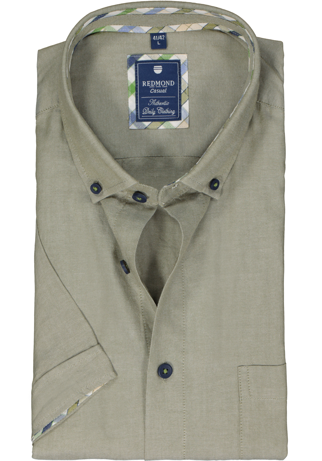 1-4061933378297_redmond-overhemd_HR Redmond regular fit overhemd, korte mouw, Oxford, groen