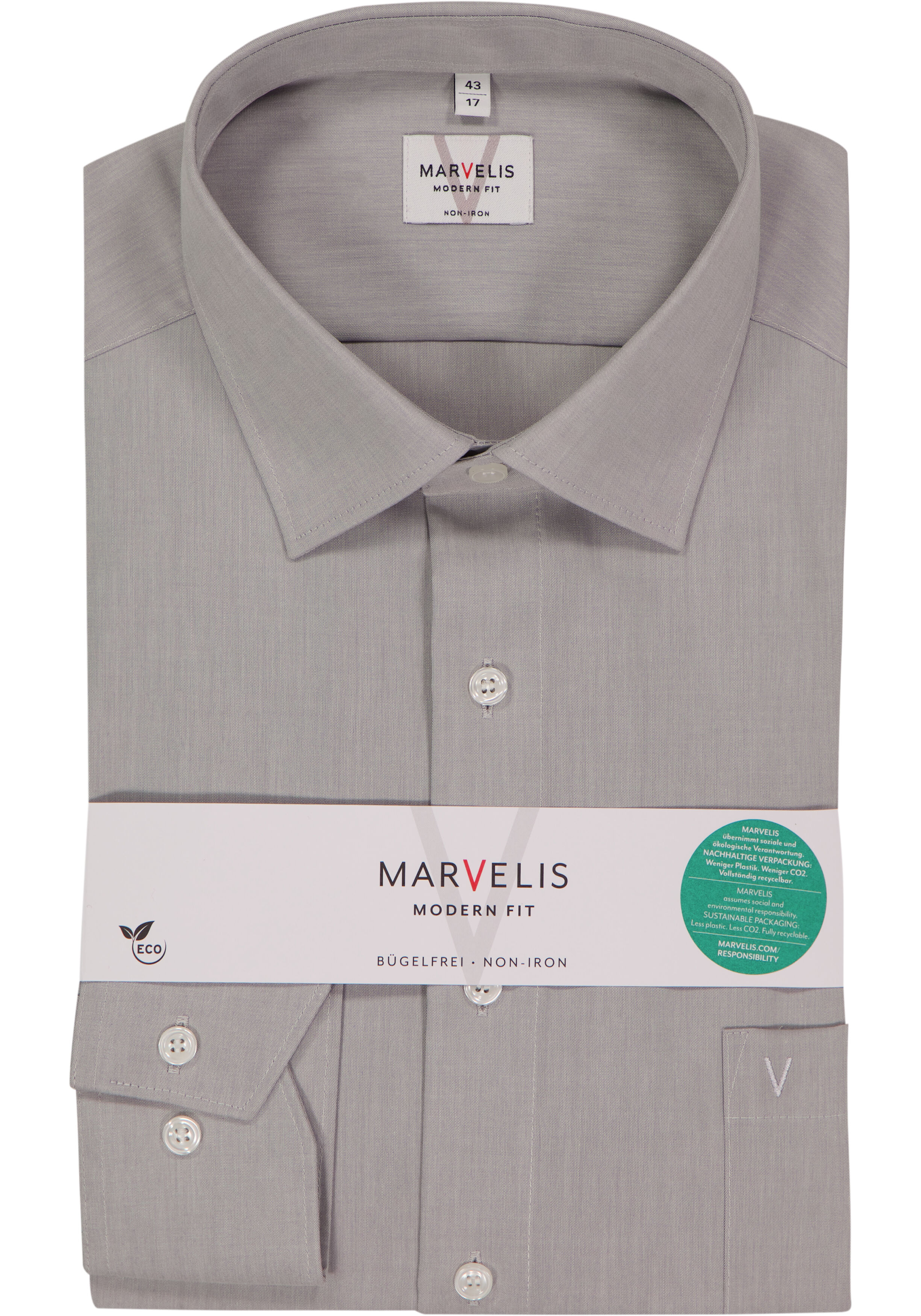 MARVELIS modern fit overhemd, grijs