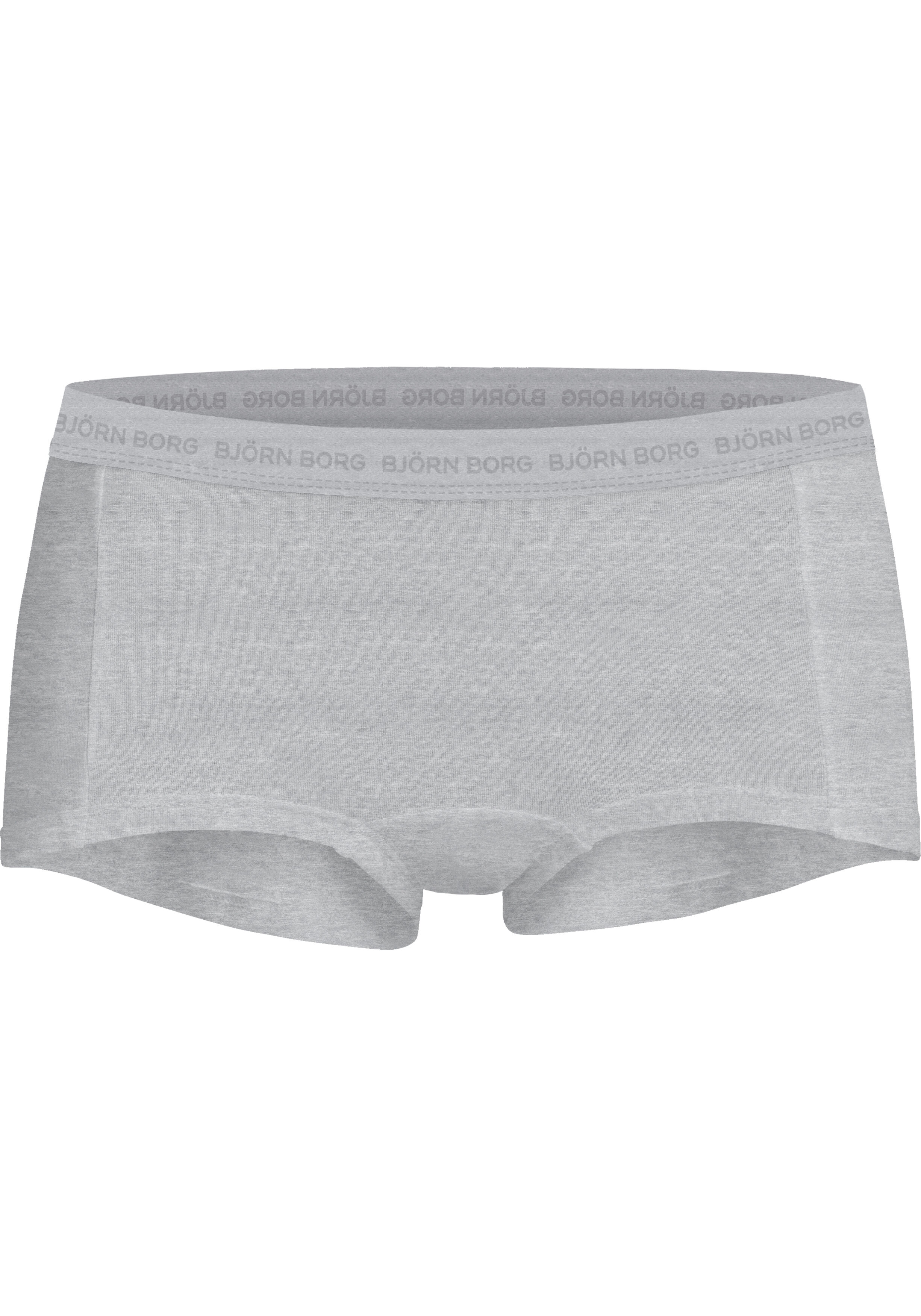 Bjorn Borg dames Core minishorts, boxers korte pijpen (3-pack), grijs, groen, grijs