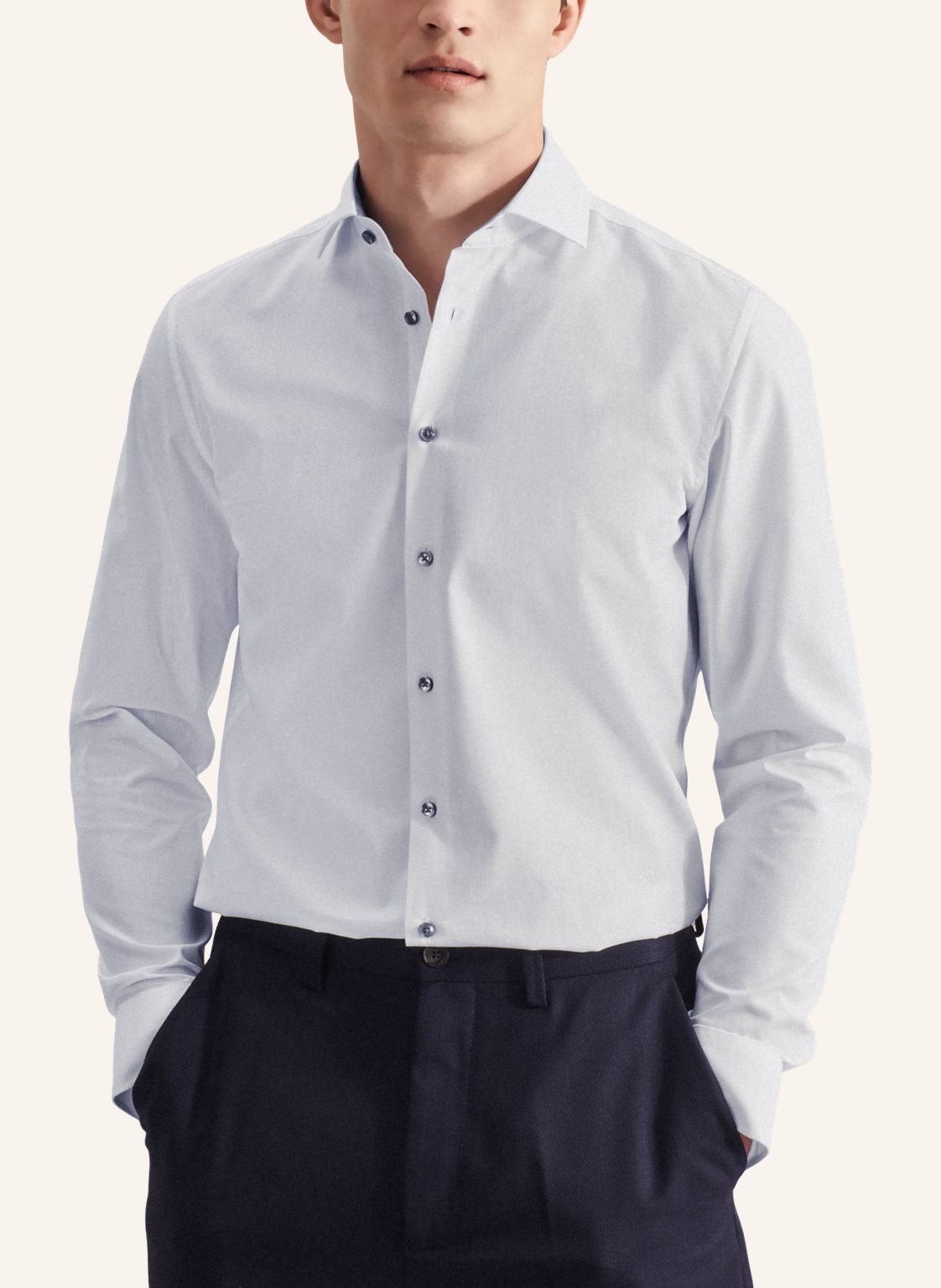 Seidensticker slim fit overhemd, popeline, wit
