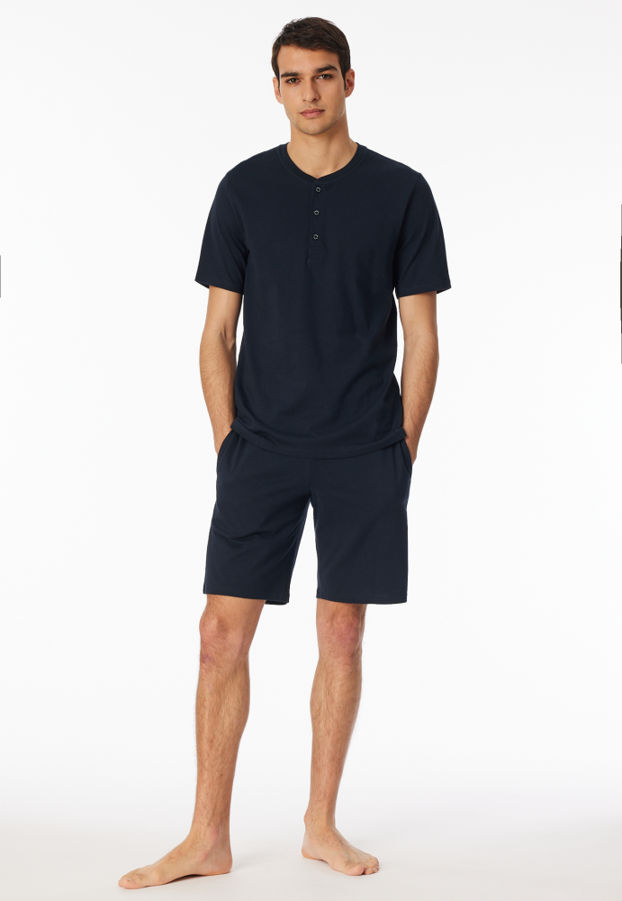 SCHIESSER Mix + Relax Shirt 1/2 arm, heren T-shirt korte mouw, nachtblauw