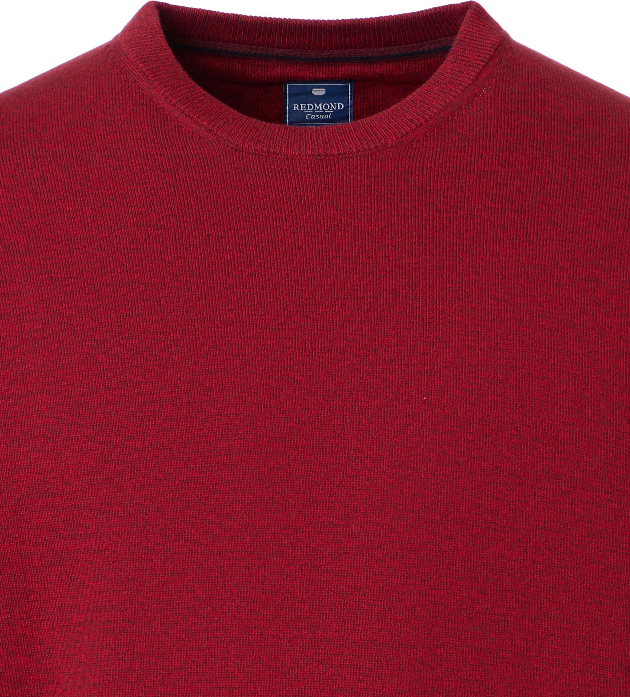 Redmond heren trui katoen, O-hals, rood