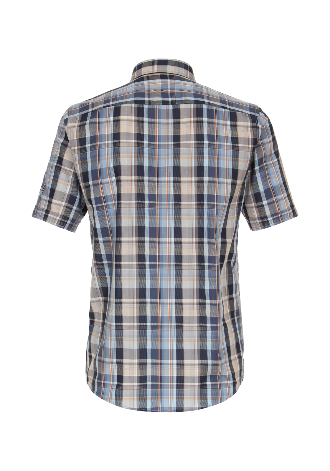 CASA MODA Sport casual fit overhemd, korte mouw, dobby, blauw geruit - 944200100-100 CASA MODA Sport casual fit overhemd, korte mouw, dobby, blauw geruit - 944200100-100