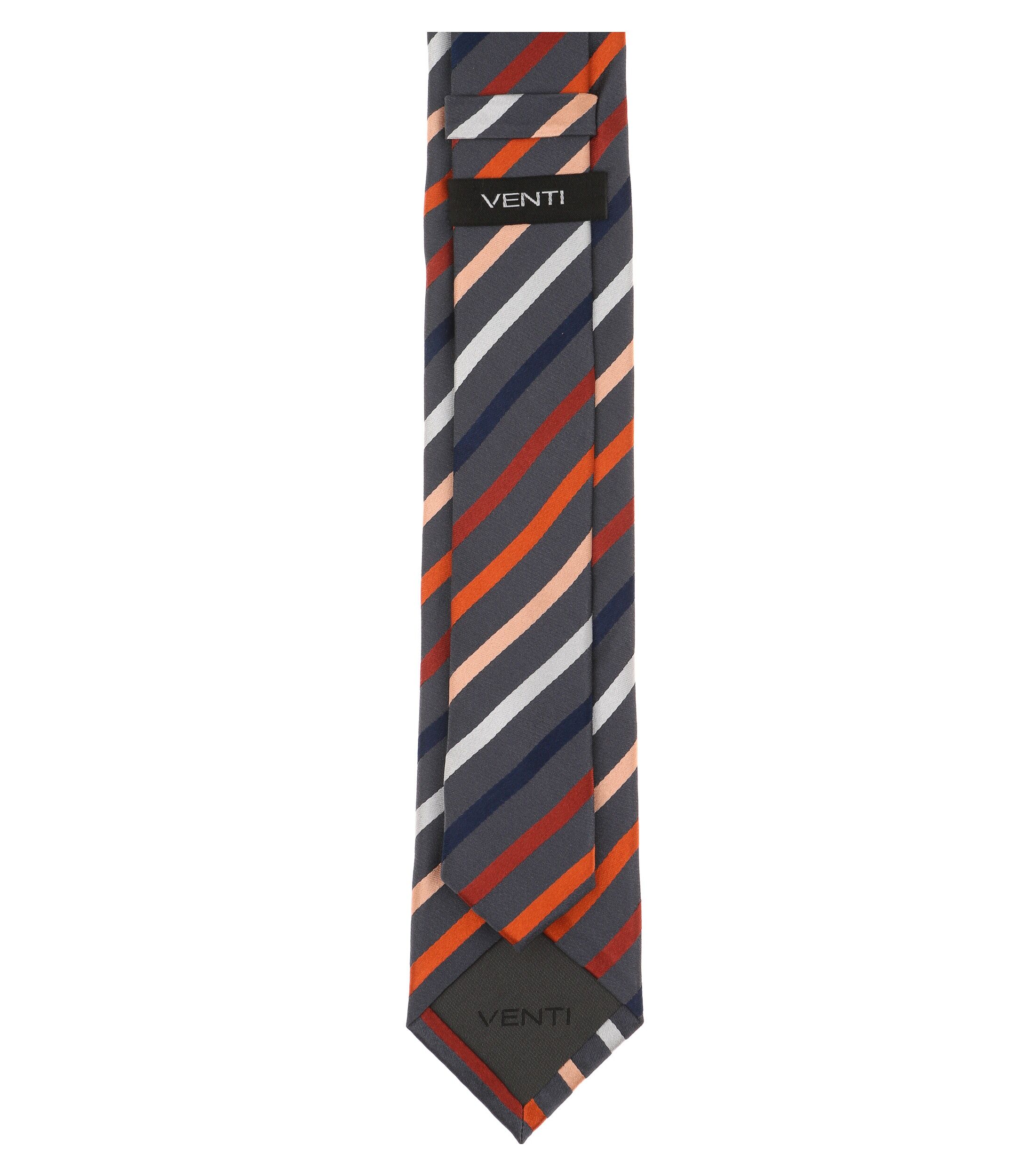 VENTI stropdas, oranje met blauw en wit gestreept