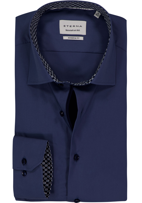 ETERNA modern fit overhemd, popeline, middenblauw ETERNA modern fit overhemd, popeline, middenblauw