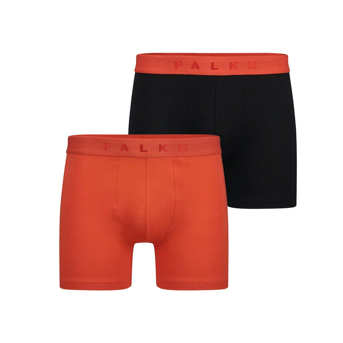 FALKE 2-pack heren boxer Daily Comfort, boxers normale lengte, oranje en zwart