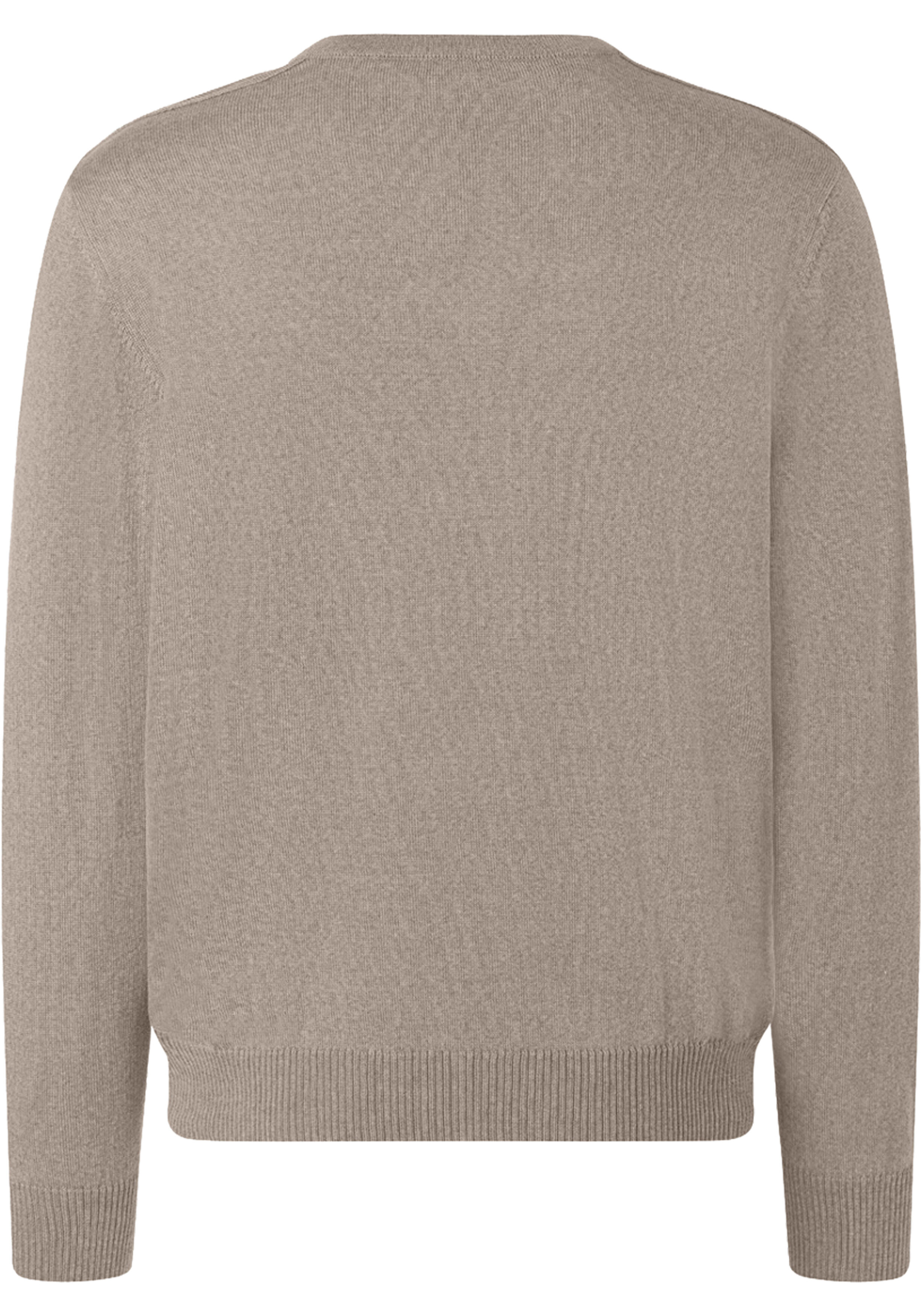 MAERZ Classic Fit heren trui met V-hals wol, beige