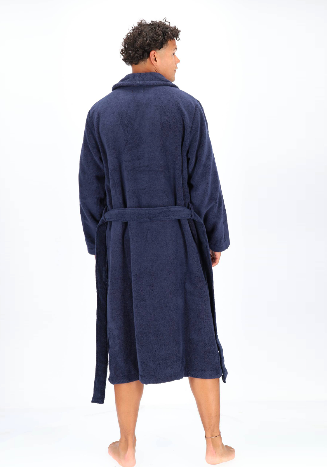 Calvin Klein heren badjas, badstof, blauw  Calvin Klein heren badjas, badstof, blauw