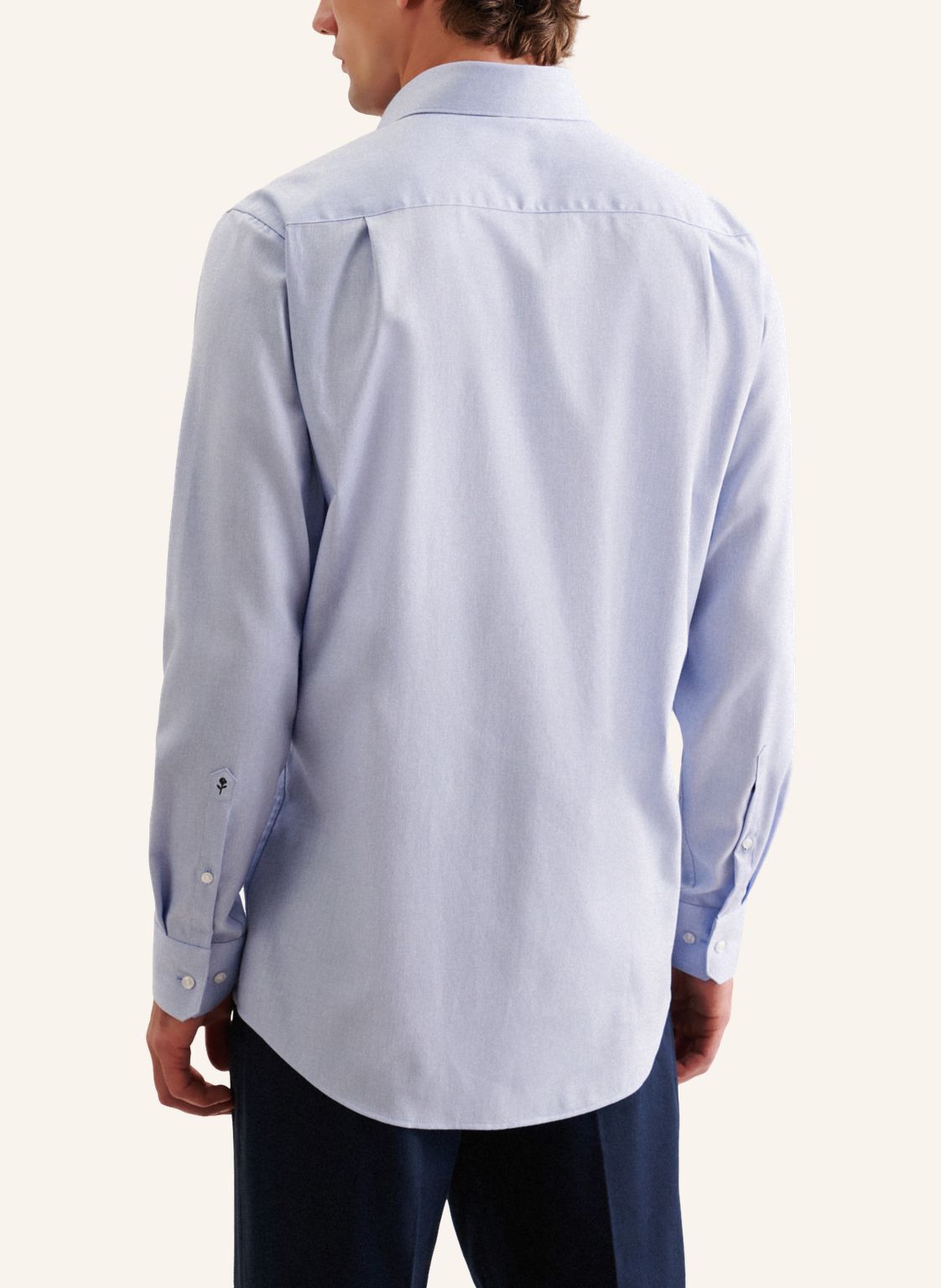 Seidensticker regular fit overhemd, popeline, blauw