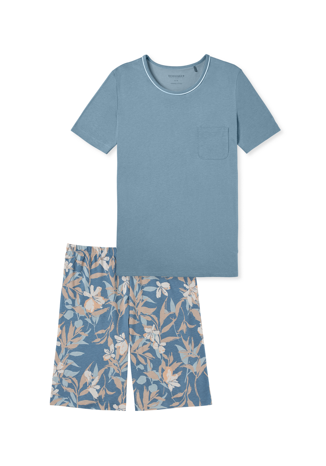 image_2_181235-808_2_1280x1280 SCHIESSER Comfort Nightwear shortamaset, dames pyjama shortama blauw-grijs