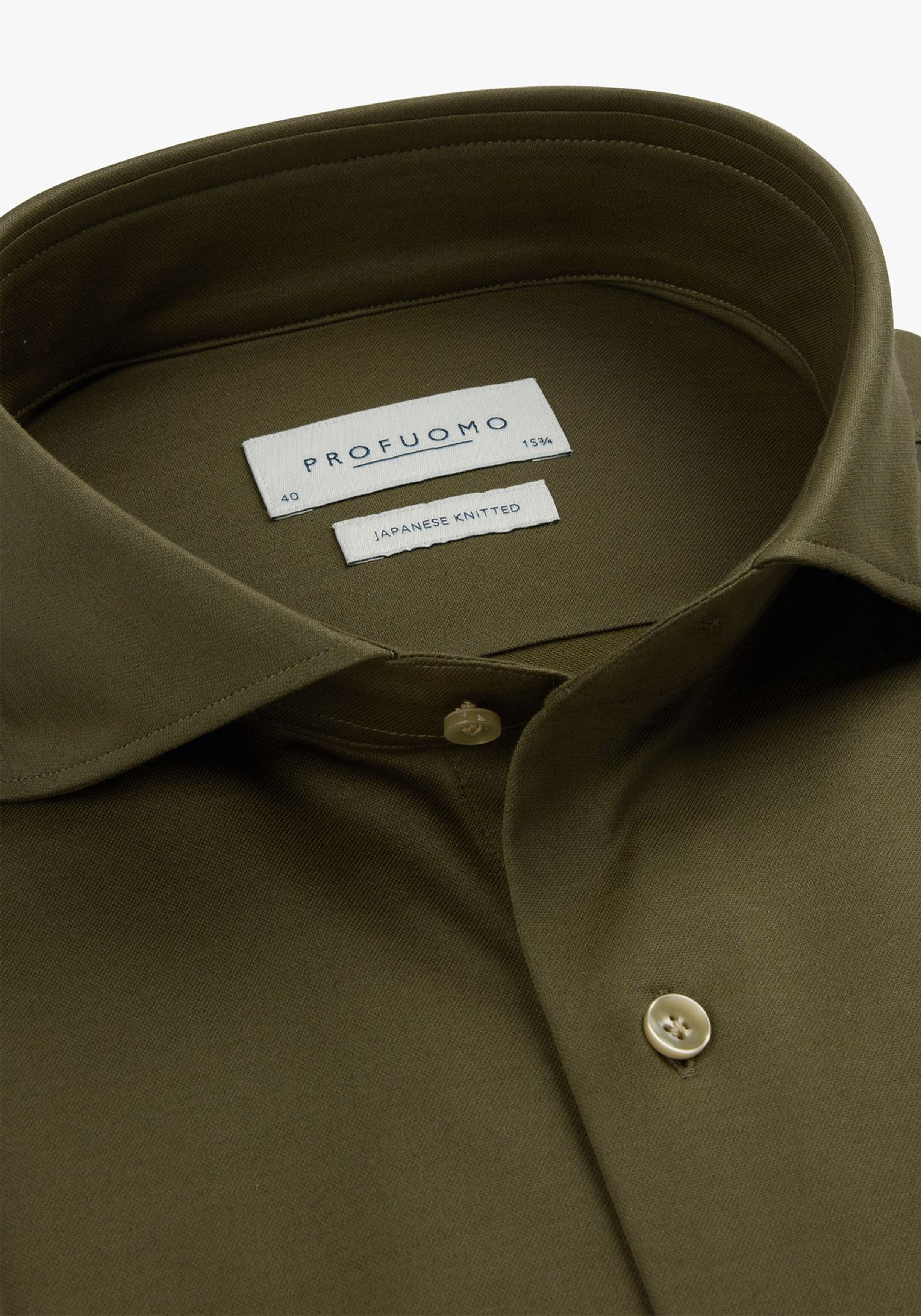 Profuomo slim fit heren overhemd, jersey, groen