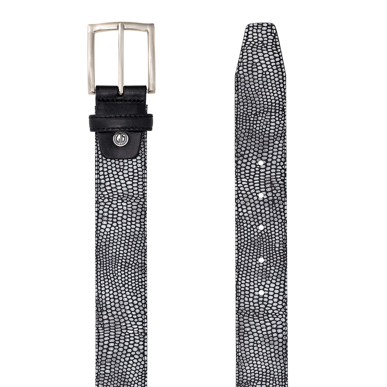 LINDENMANN leren heren riem, grijs