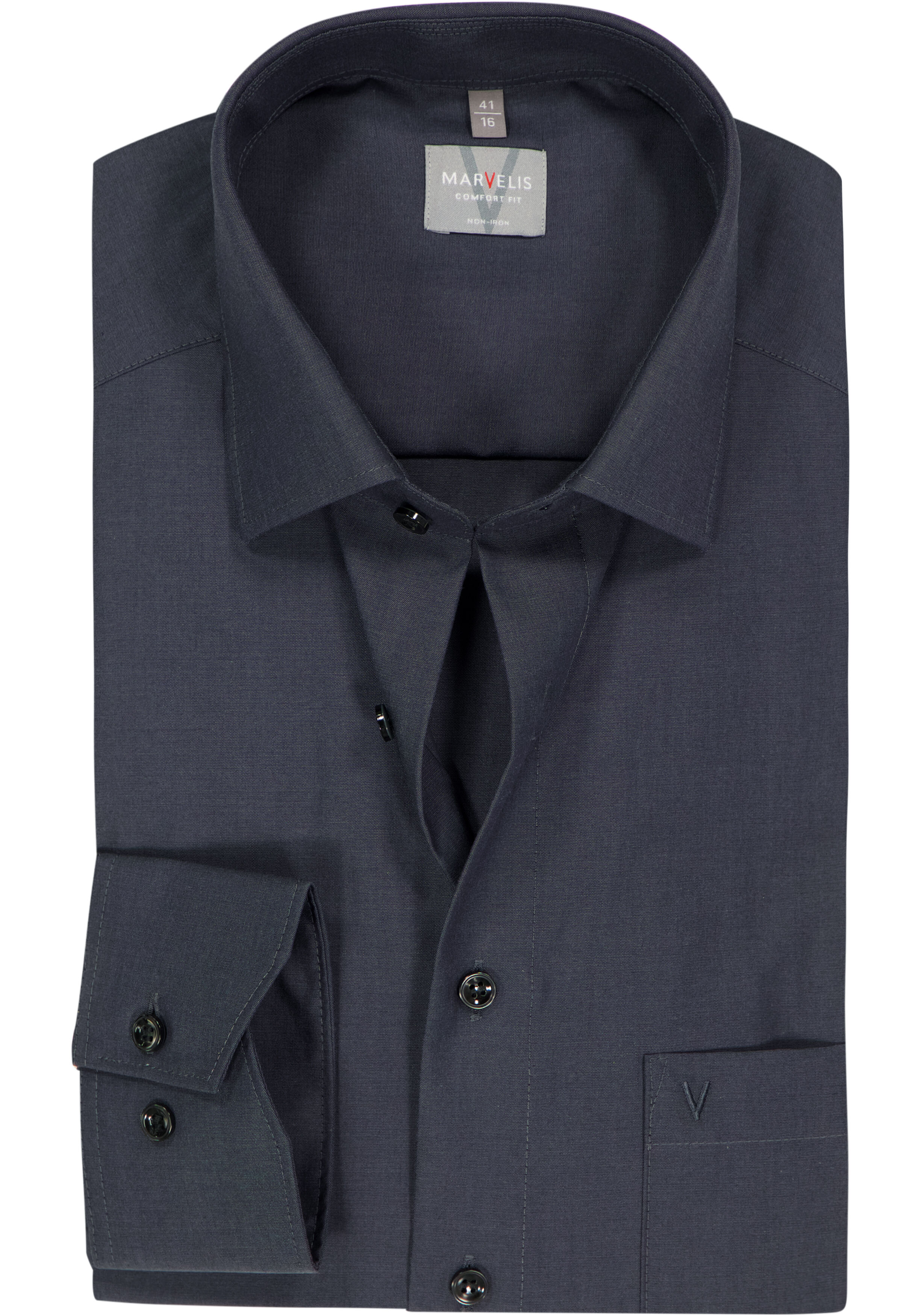 MARVELIS comfort fit overhemd, antraciet grijs