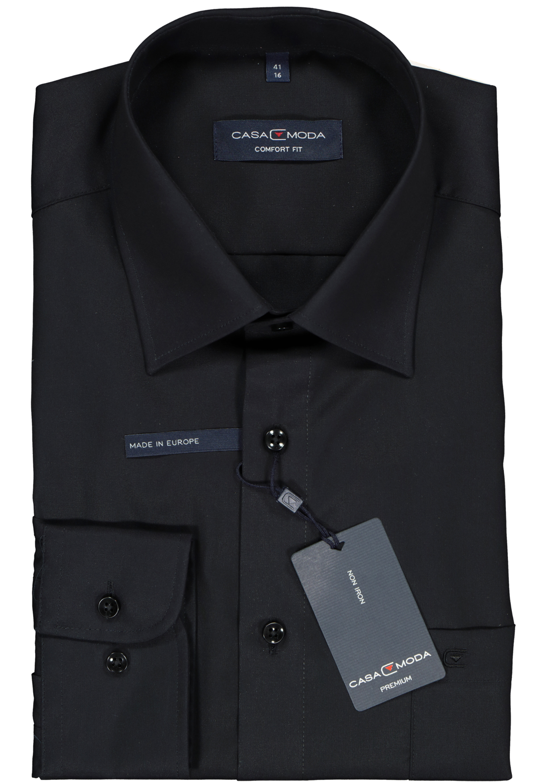 2-4060031603003_casa-moda-overhemd_HR CASA MODA comfort fit overhemd, zwart