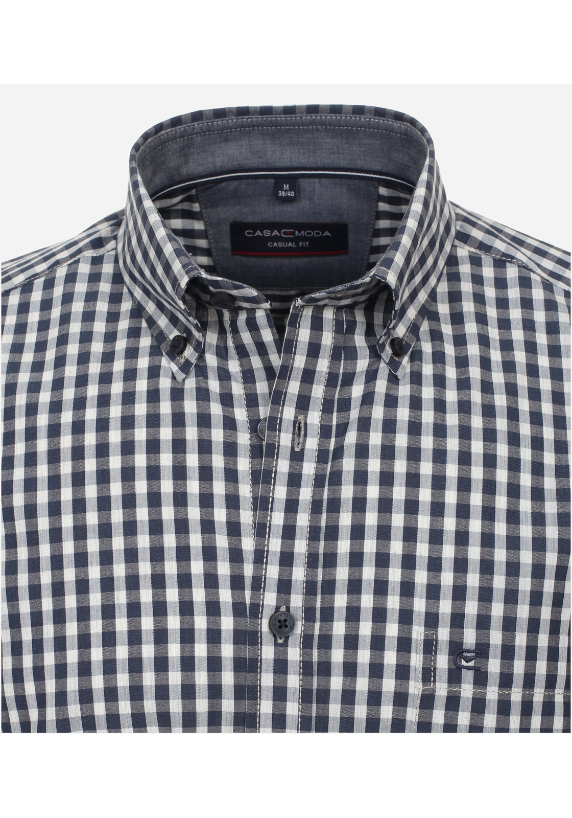 image_4_a307d2e75337859963f3035146fe2fd5jpgautoformatbgF3F3F3blend-alpha100blend-colorF3F3F3blend-modedarkenfitclampp CASA MODA Sport casual fit overhemd, structuur, blauw geruit