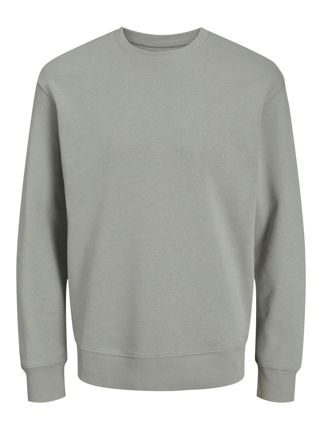 JACK & JONES Star basic sweat crew neck regular fit, heren sweatshirt katoenmengsel met O-hals, grijs