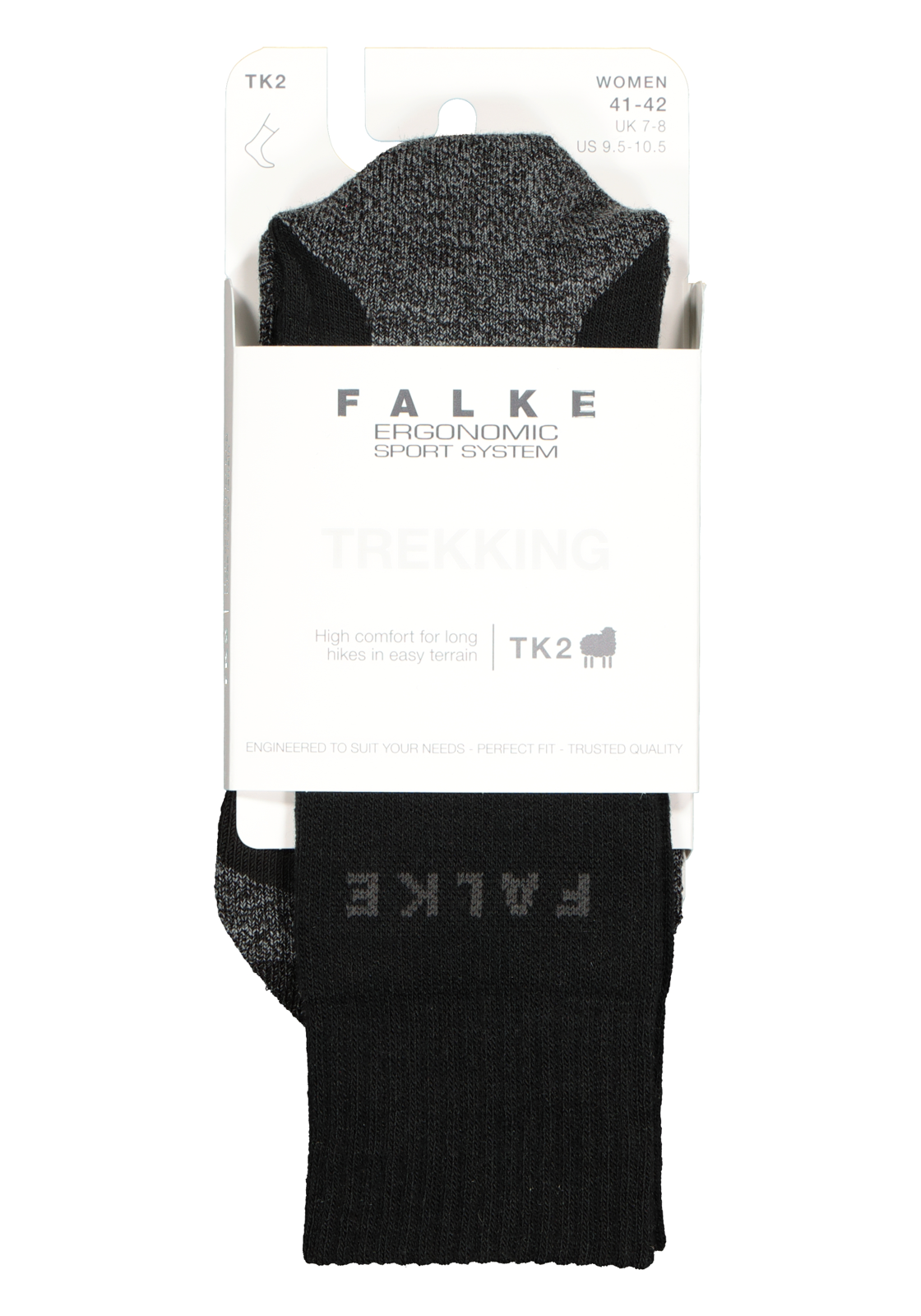 3-4004757341269_falke_sokken_1p_HR FALKE TK2 dames wandelsokken, zwart (black-mix)