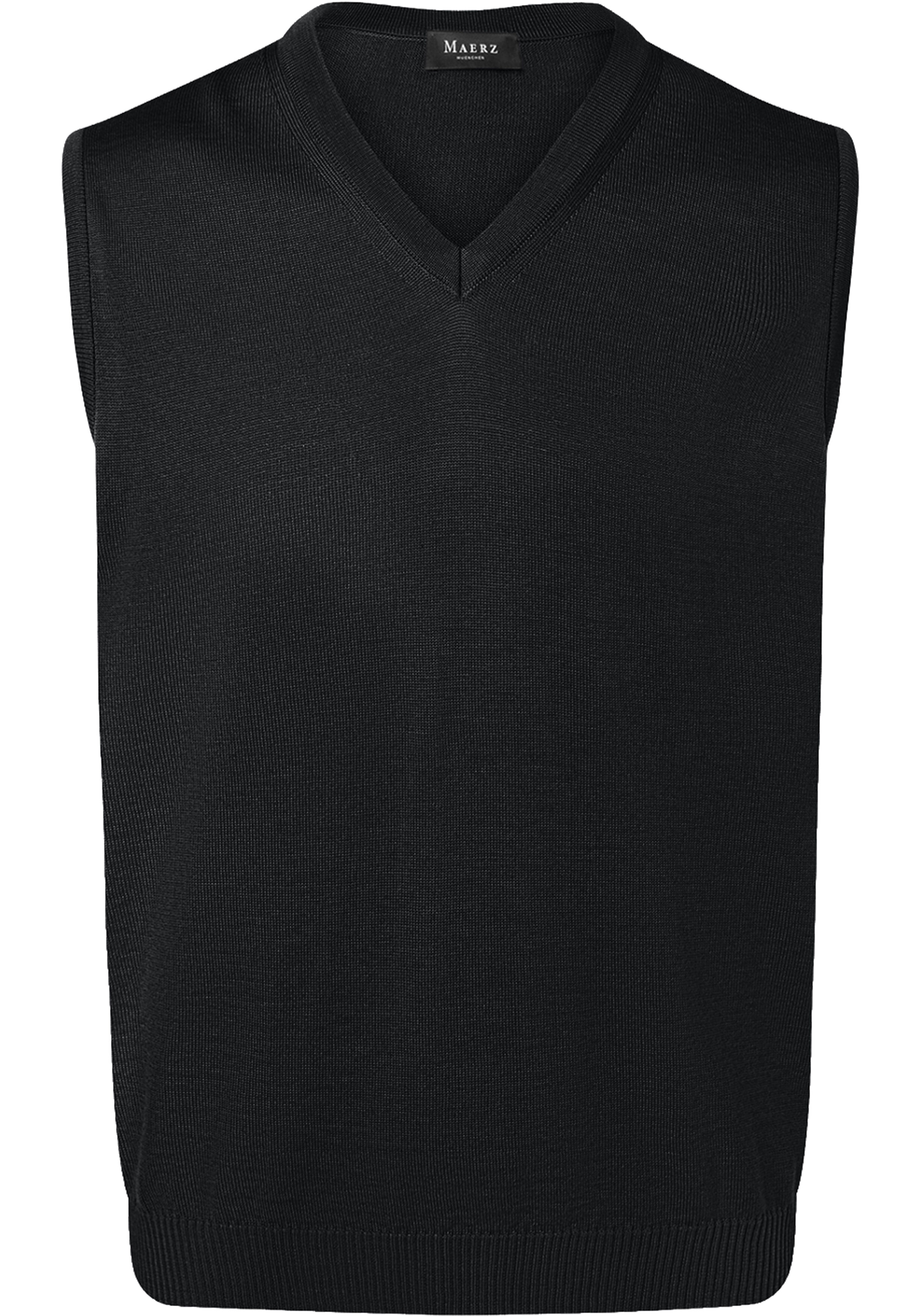 MAERZ Classic Fit heren spencer wol, zwart