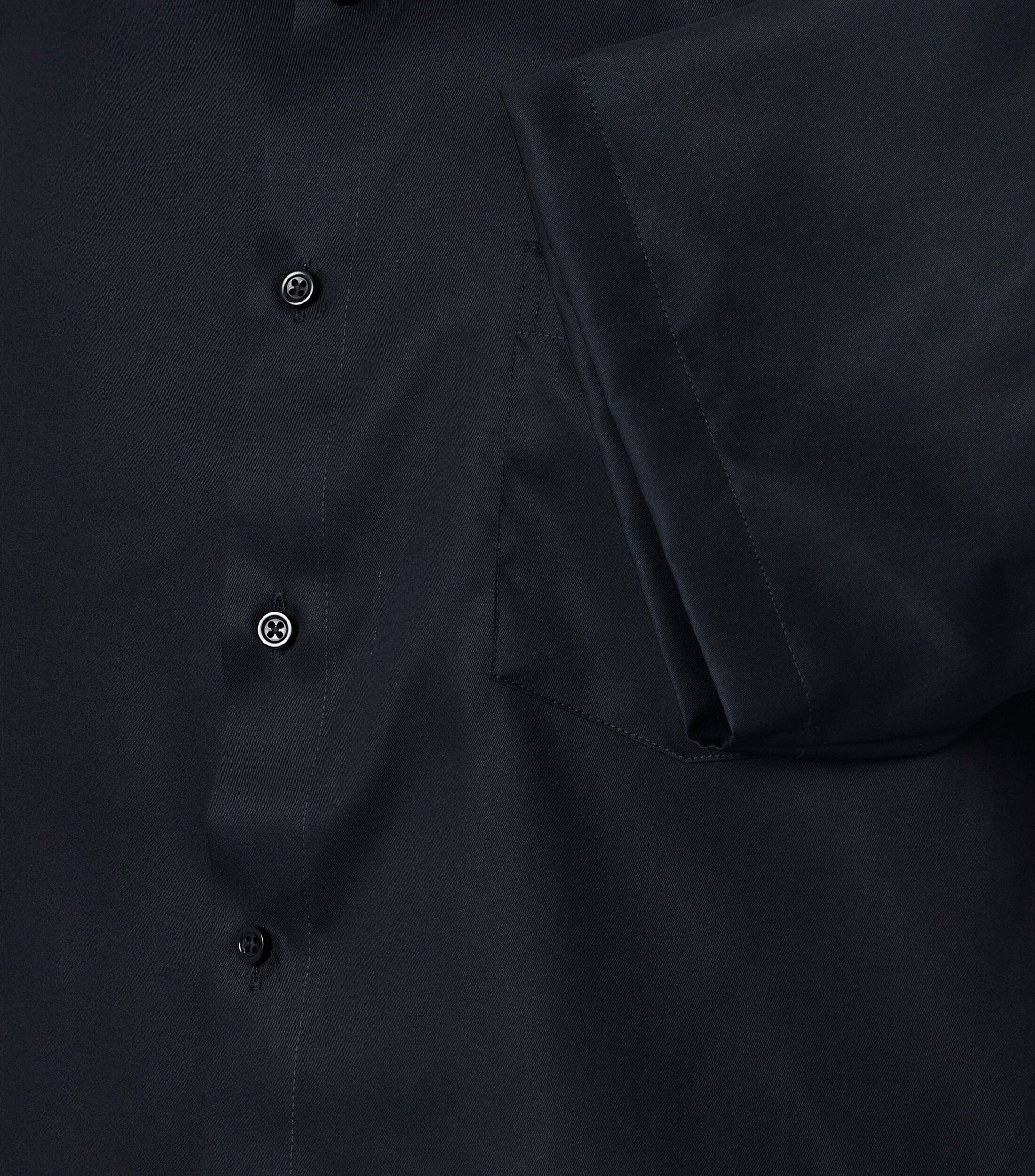 VENTI modern fit overhemd, korte mouw, twill, zwart