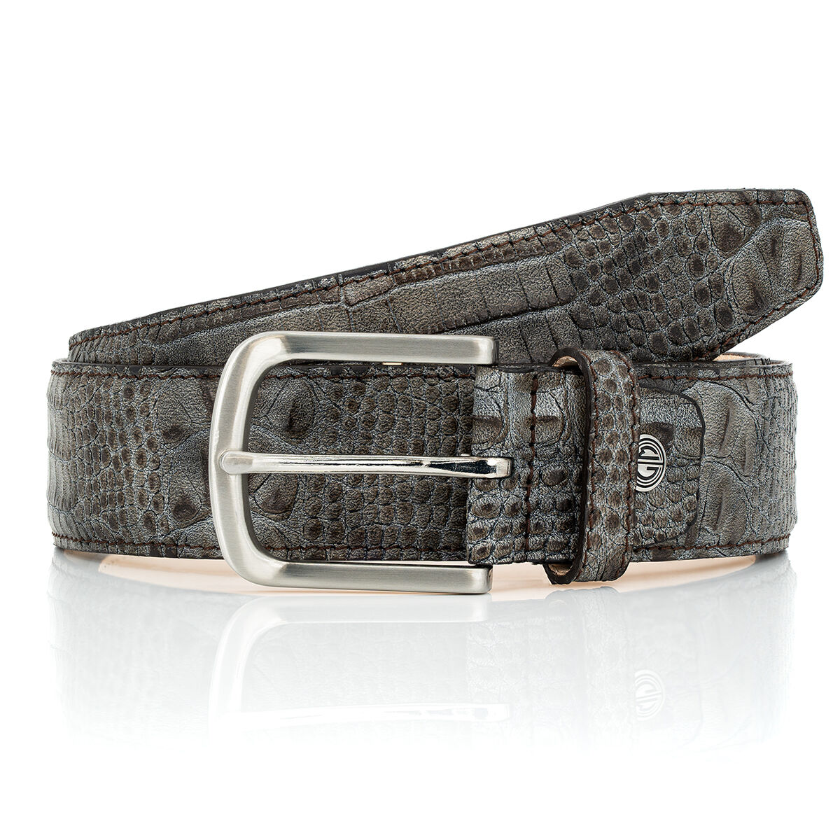 LINDENMANN leren heren riem, taupe