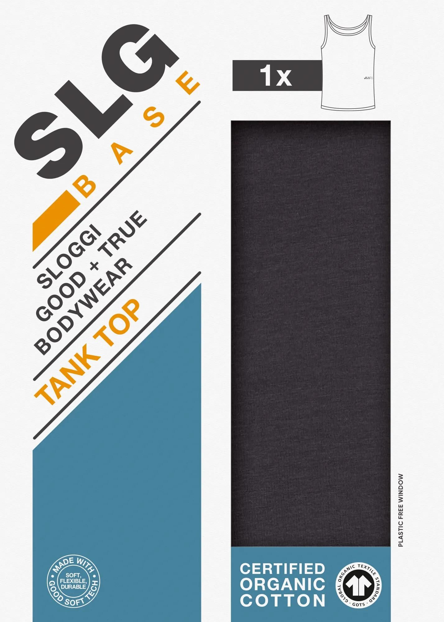 Sloggi Men SLG Base Tank Top, heren mouwloos T-shirt (1-pack), donkergrijs