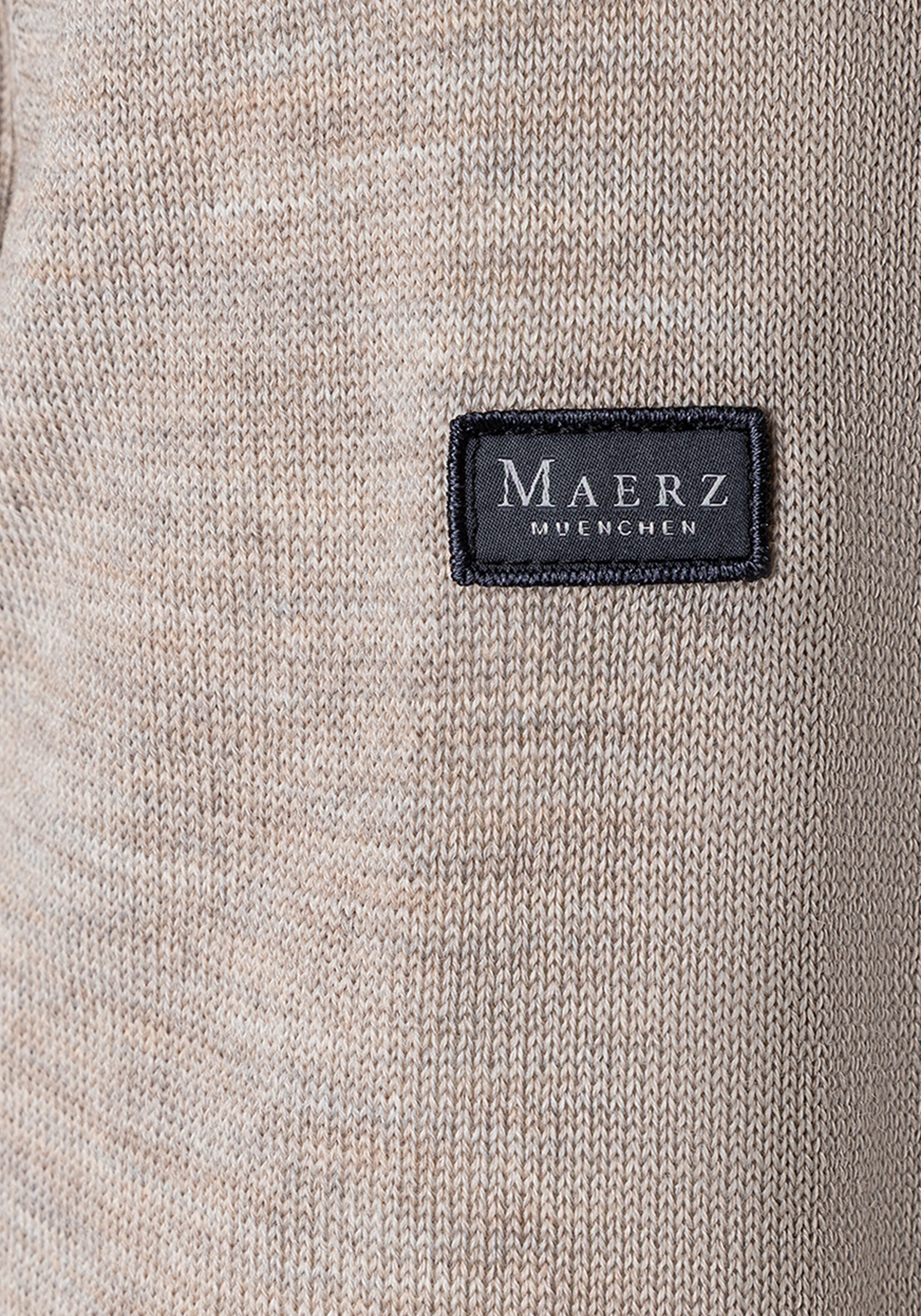 MAERZ Classic Fit heren trui met turtleneck wol, beige