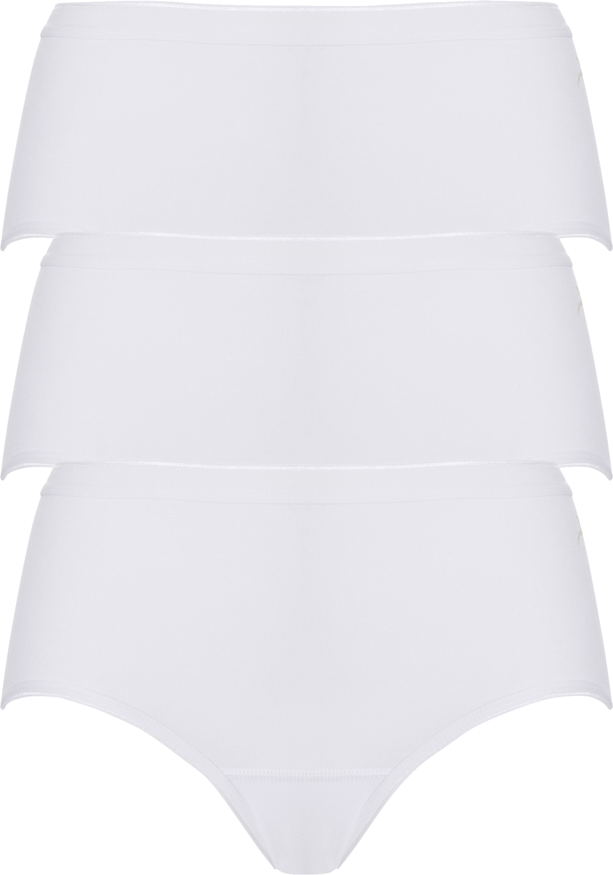 TEN CATE Basic women midi (3-pack), dames slips middelhoge taille, wit