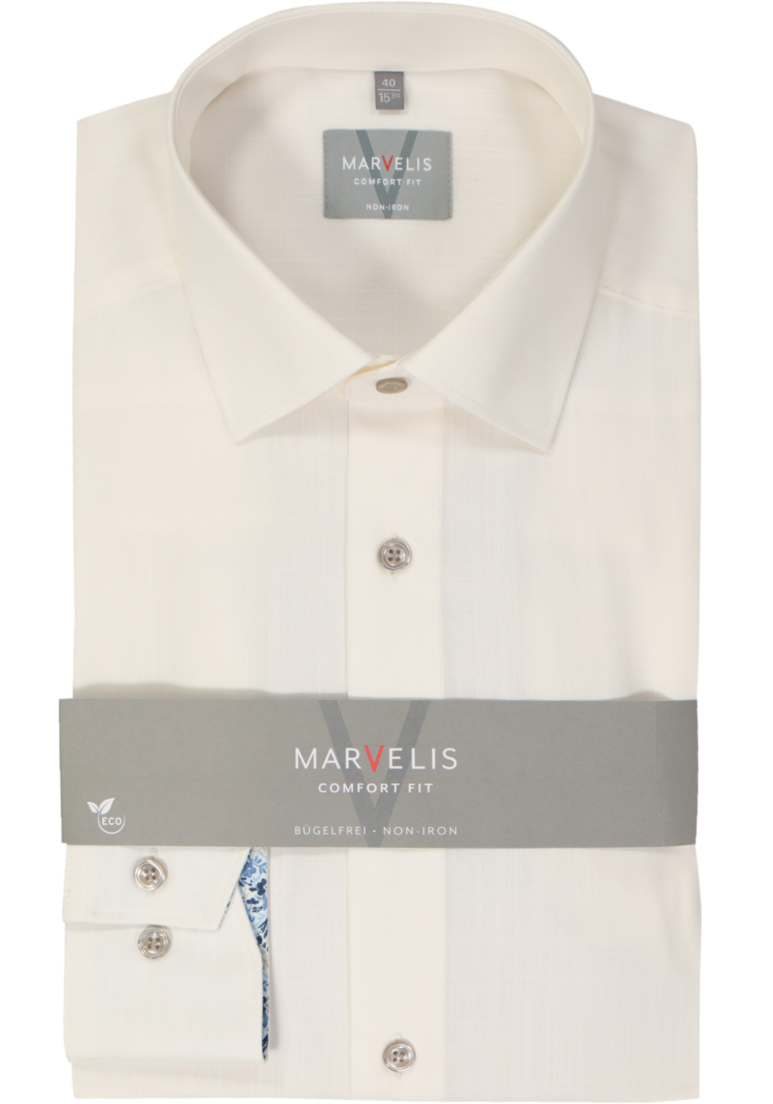 MARVELIS comfort fit overhemd, popeline, off-white MARVELIS comfort fit overhemd, popeline, off-white