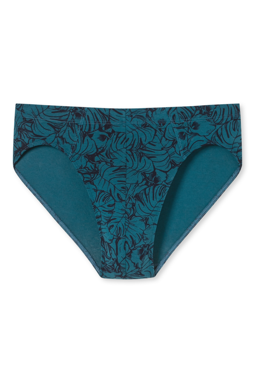 SCHIESSER 95/5 slip (1-pack), heren supermini organic cotton gedessineerd denim blauw/donkerblauw