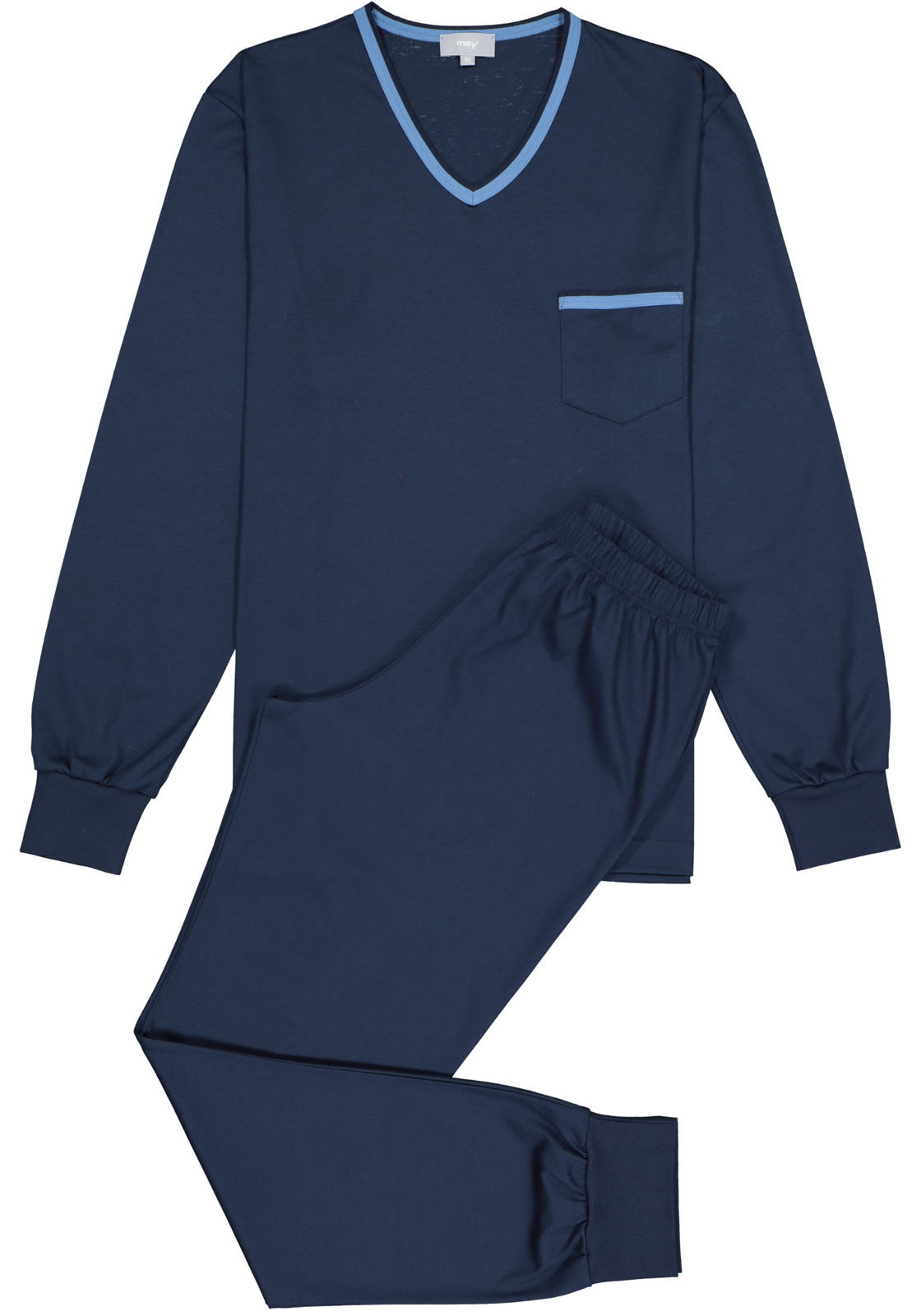 1-4004124349768_mey_pyjama__HR Mey heren pyjama Leongatha, donkerblauw