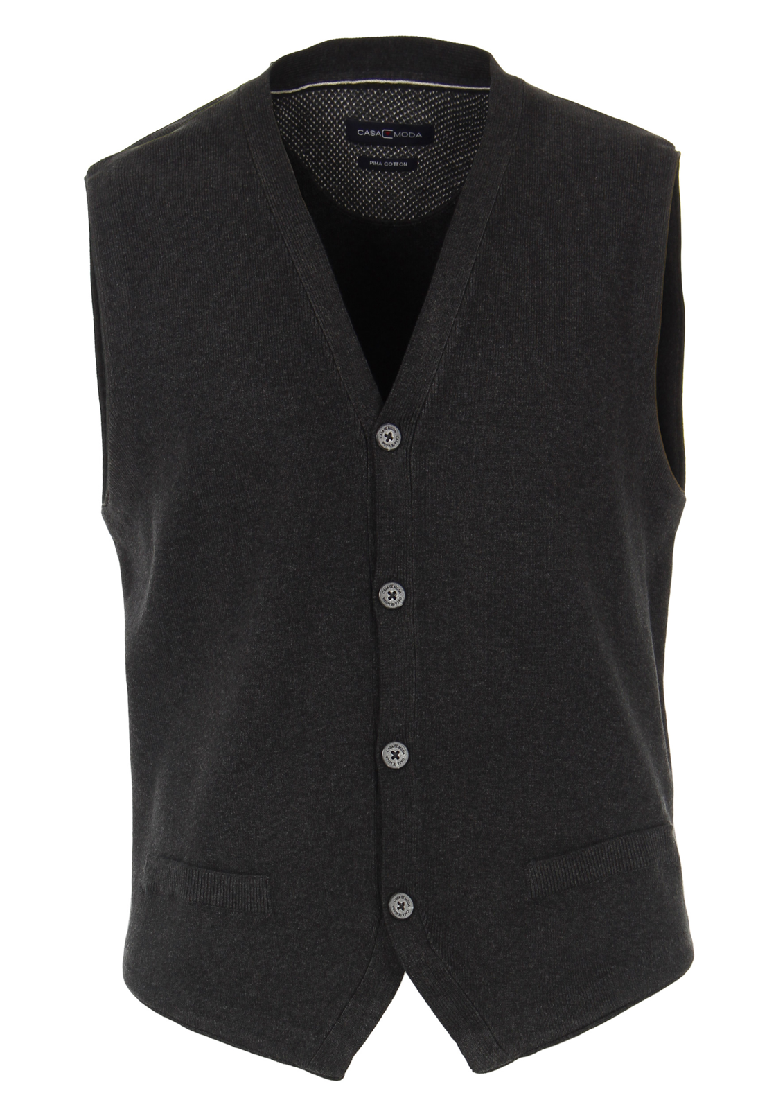1-4060031204415-casa-moda-mouwloos-vest_HR CASA MODA mouwloos heren vest katoen, antraciet