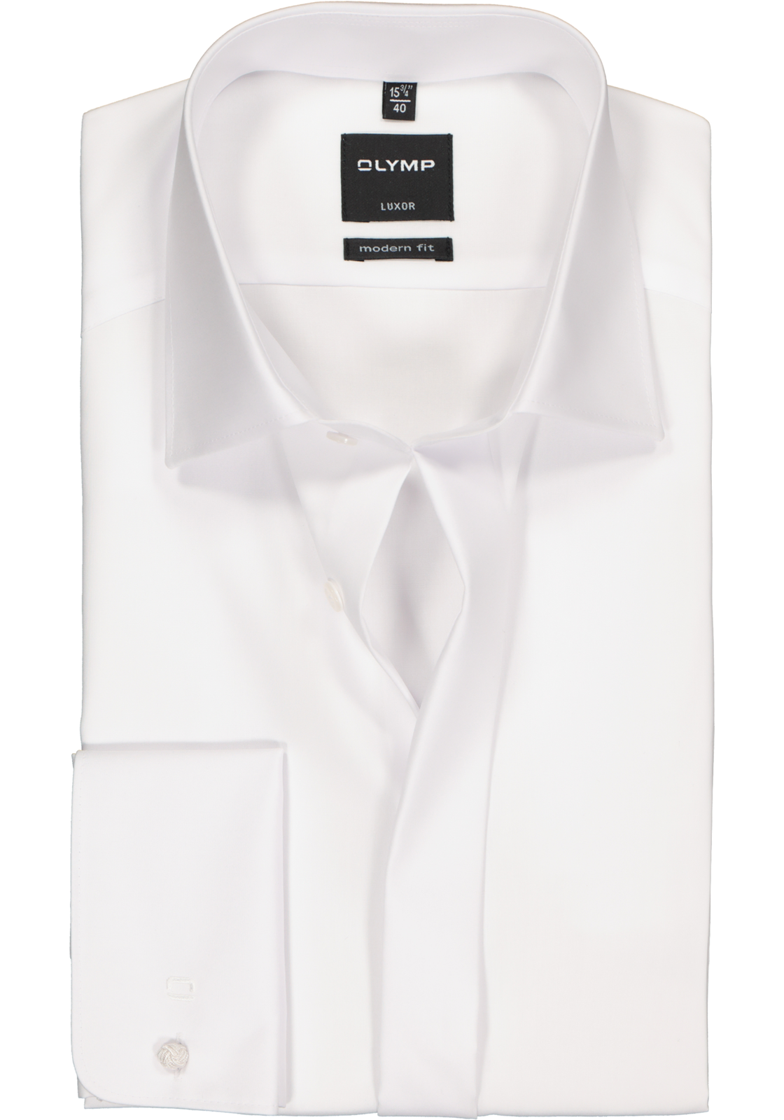 OLYMP Luxor modern fit overhemd, smoking overhemd, wit, gladde stof met Kent kraag OLYMP Luxor modern fit overhemd, smoking overhemd, wit, gladde stof met Kent kraag