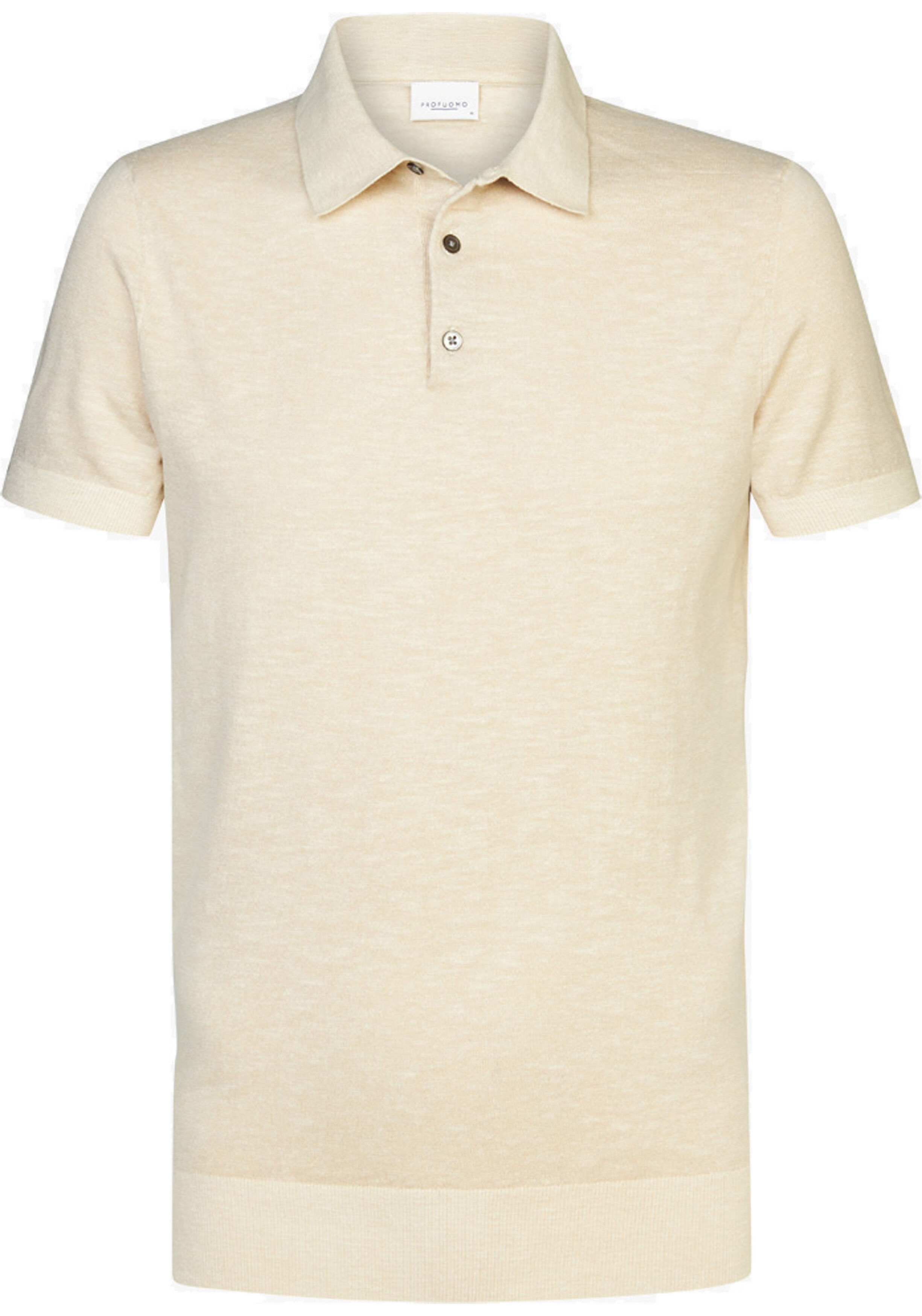 Profuomo slim fit heren polo, off white