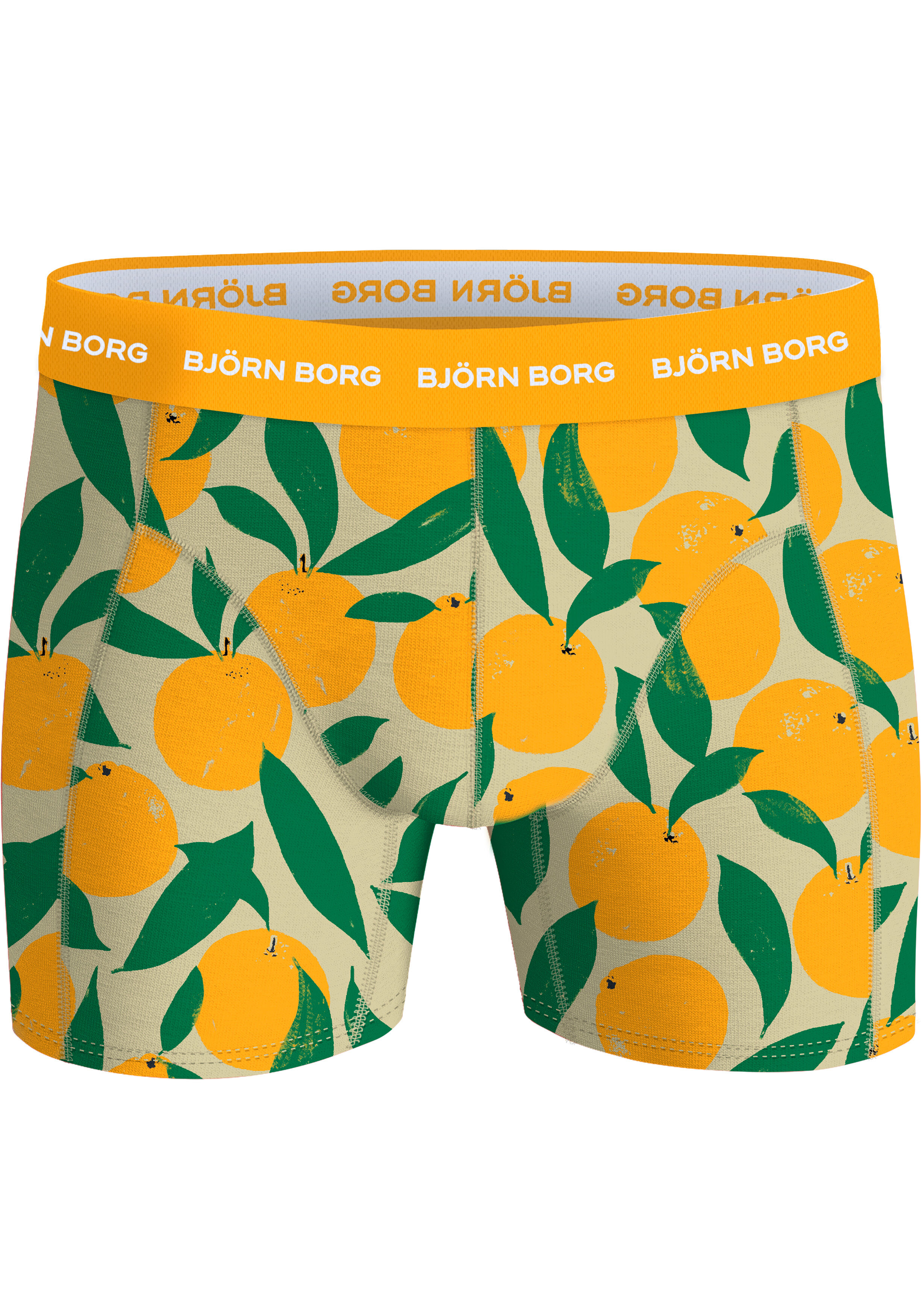 Bjorn Borg Cotton Stretch boxers, heren boxers normale lengte (3-pack), zwart, citroenen print en zwart met groene band