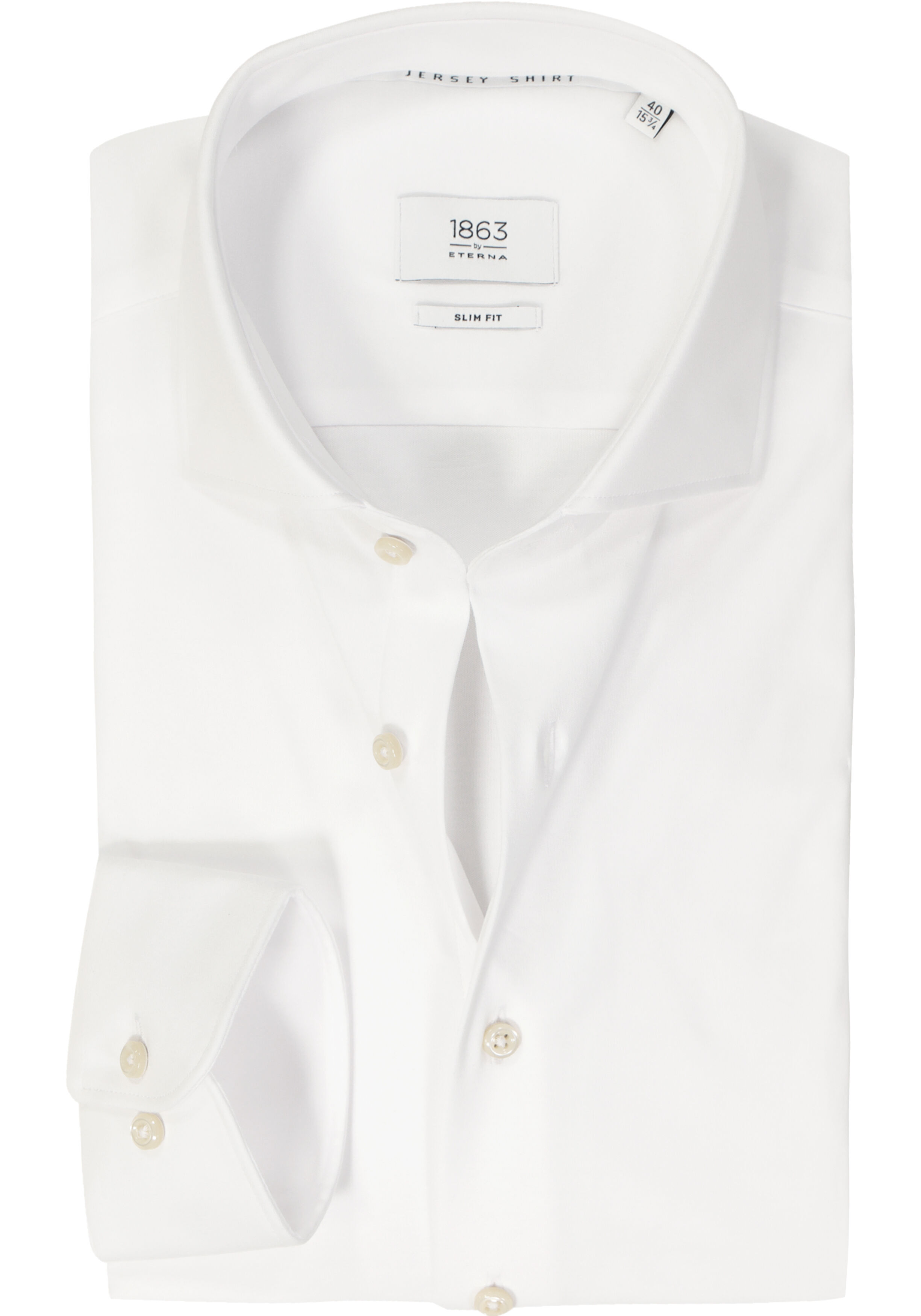 ETERNA 1863 slim fit casual Soft tailoring overhemd, jersey heren overhemd, wit