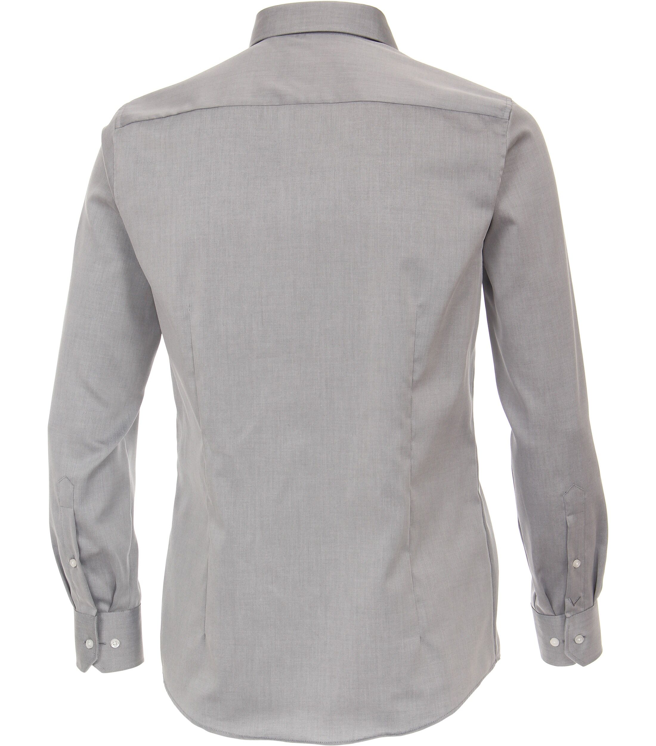 VENTI modern fit overhemd, mouwlengte 7, twill, zilvergrijs