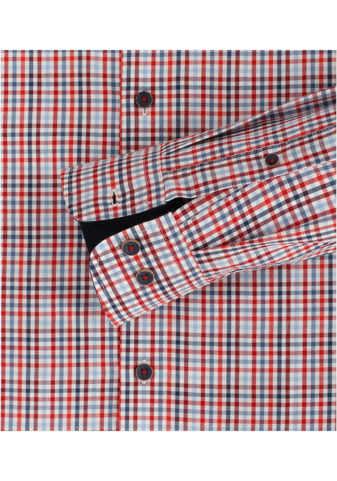 image_5_e2c9d2e0ee8074d0fa7aab7b02722520jpgautoformatbgF3F3F3blend-alpha100blend-colorF3F3F3blend-modedarkenfitclampp Redmond comfort fit overhemd, popeline, rood geruit