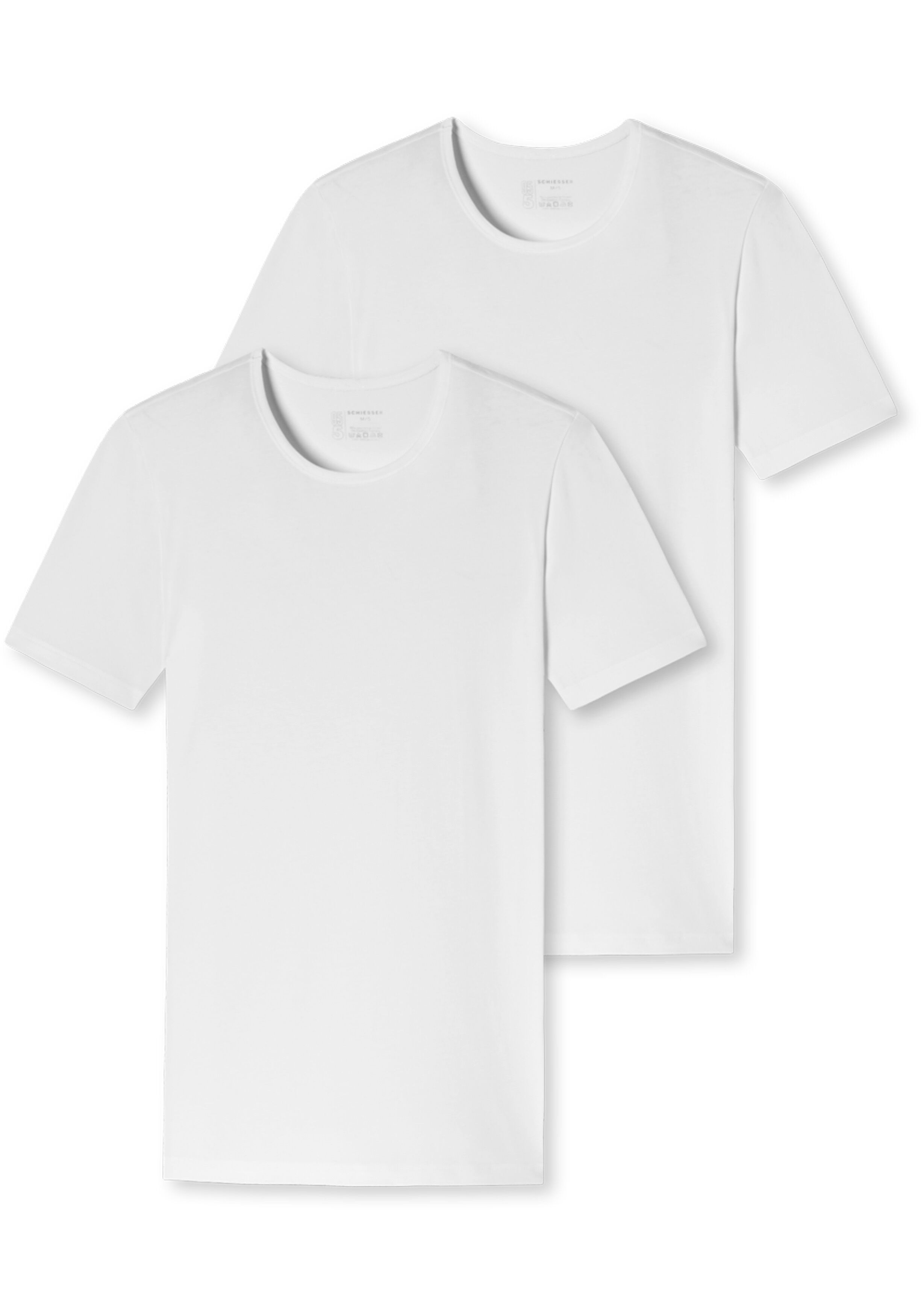 SCHIESSER 95/5 T-shirts (2-pack), O-hals, wit