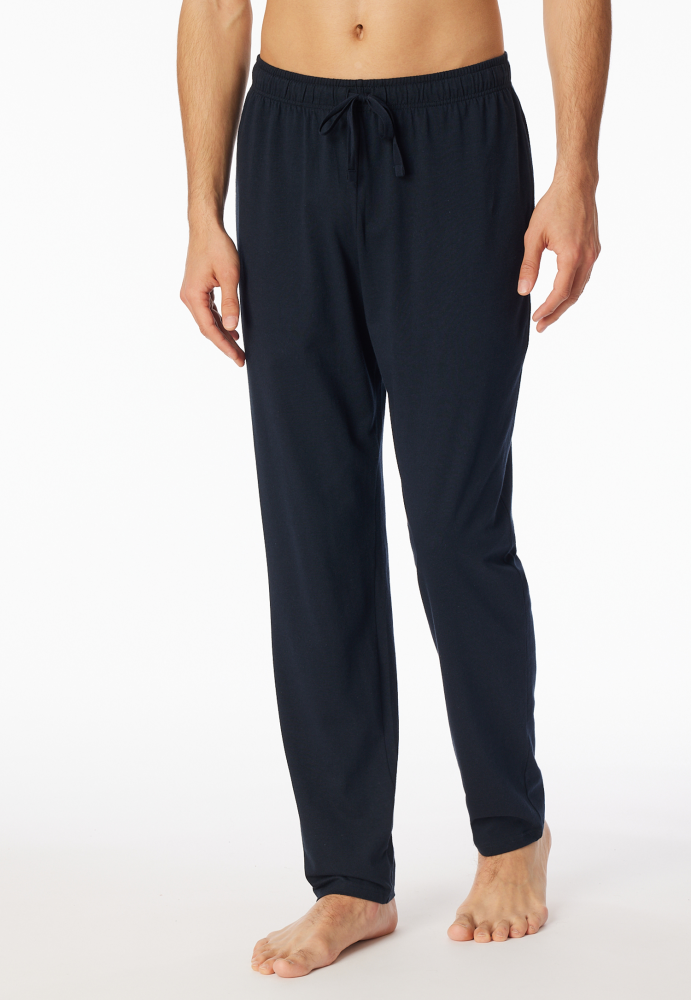 SCHIESSER Mix + Relax Pantalon, heren loungebroek, donkerblauw dessin