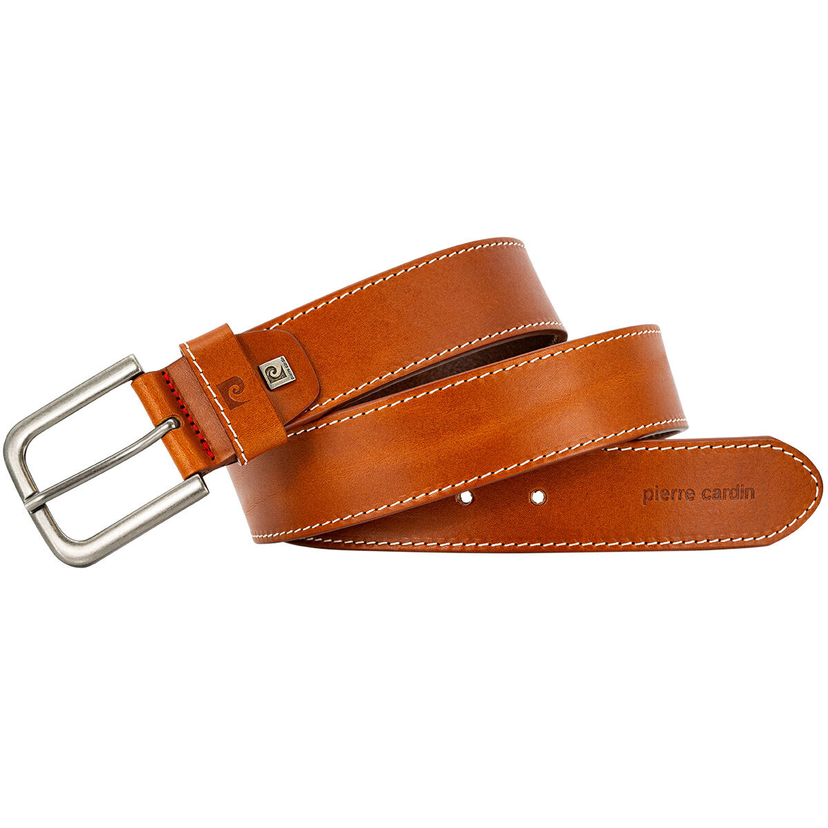 PIERRE CARDIN leren heren riem, cognac
