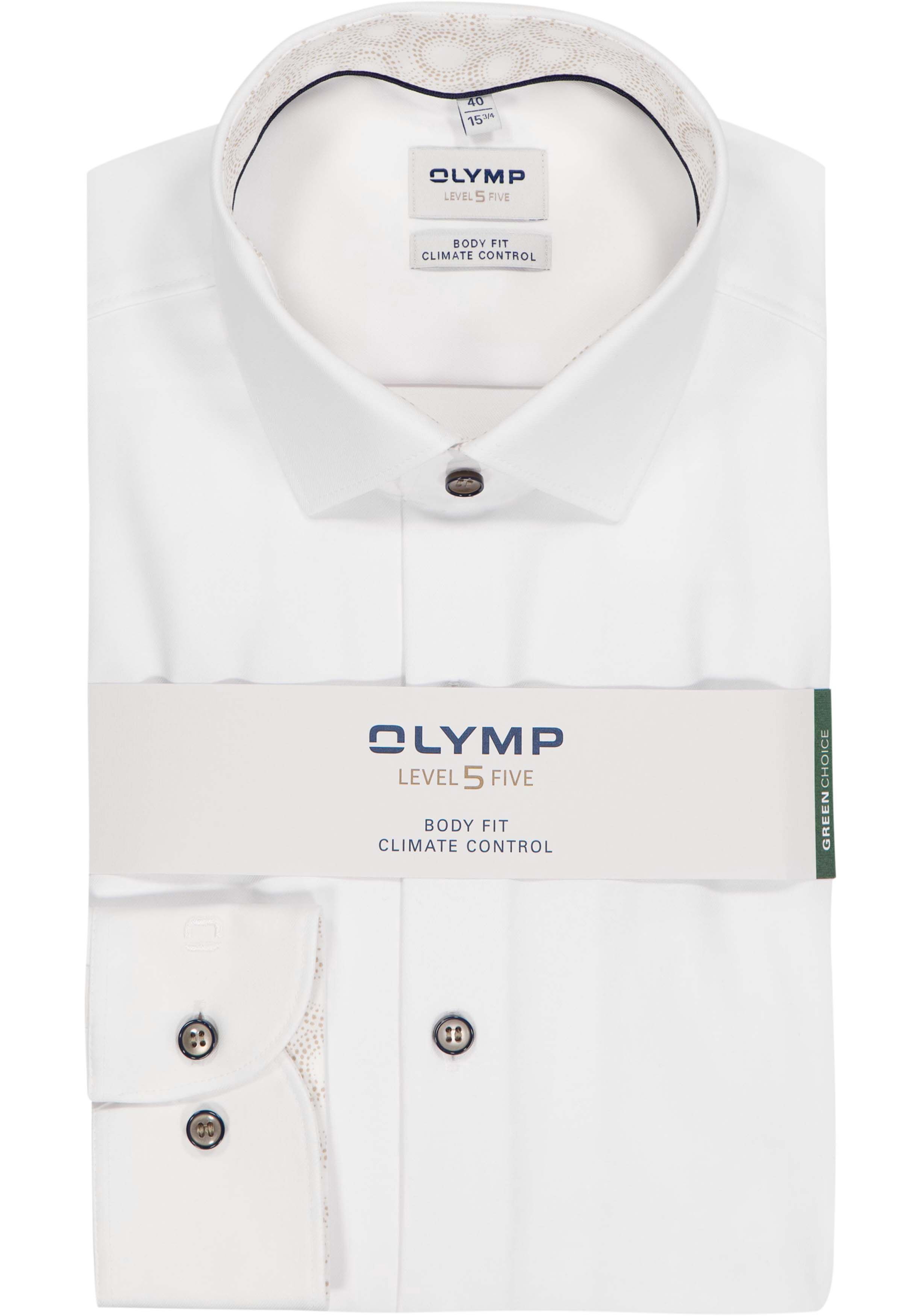 OLYMP 24/7 Level 5 body fit overhemd, twill, wit