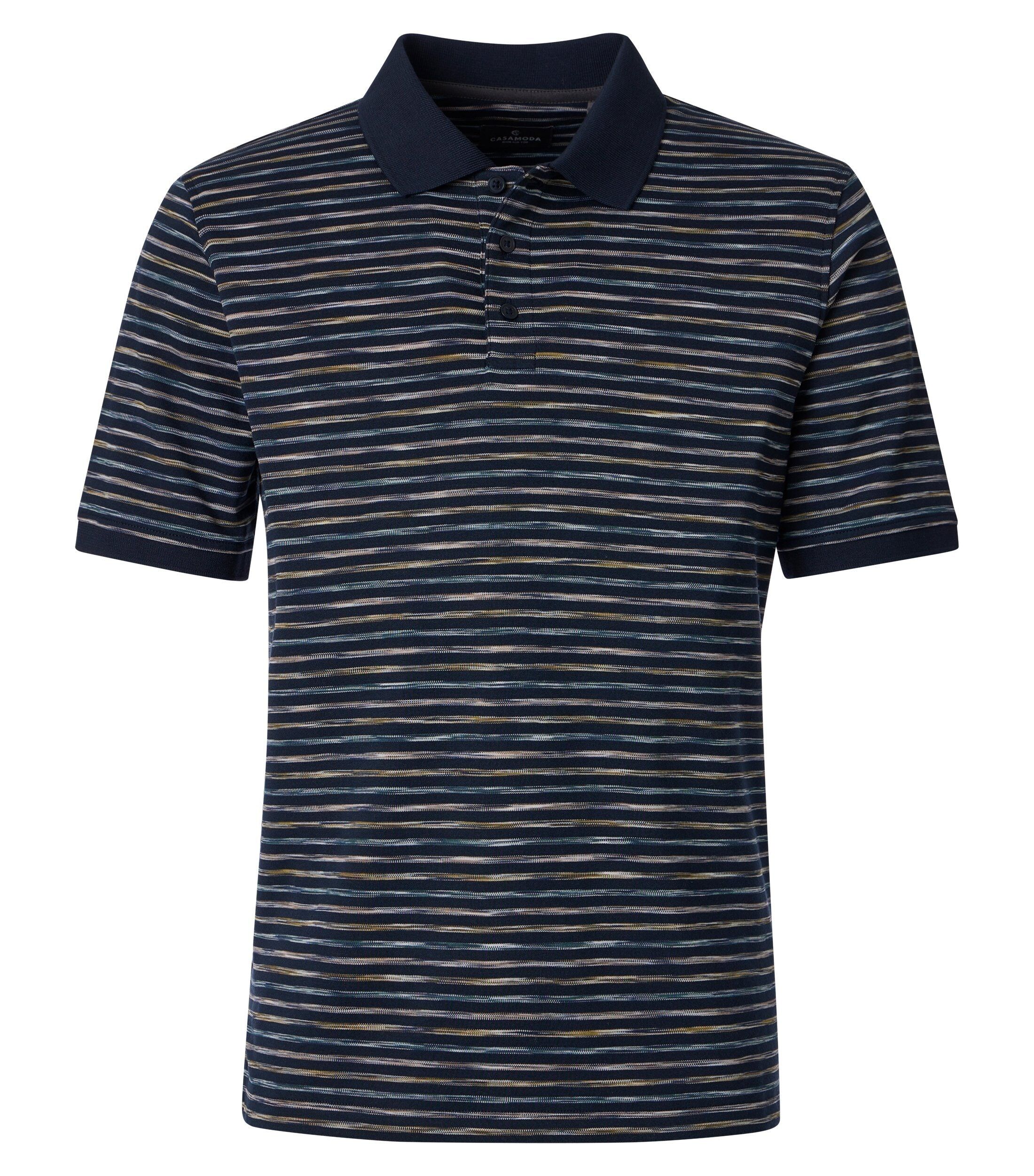 CASA MODA comfort fit heren polo, blauw dessin
