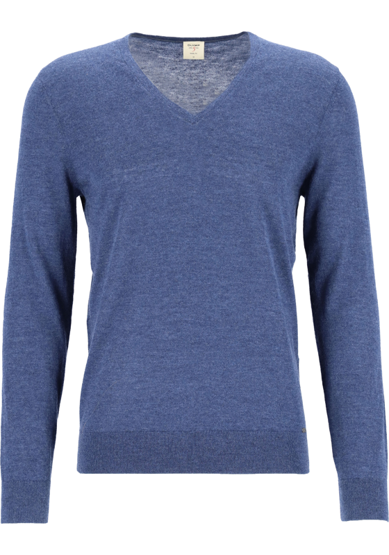OLYMP Level 5 body fit trui wol met zijde, V-hals, royal blauw OLYMP Level 5 body fit trui wol met zijde, V-hals, royal blauw