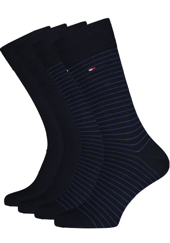 Tommy Hilfiger Small Stripe Sock (2-pack), heren sokken, blauw gestreept Tommy Hilfiger Small Stripe Sock (2-pack), heren sokken, blauw gestreept