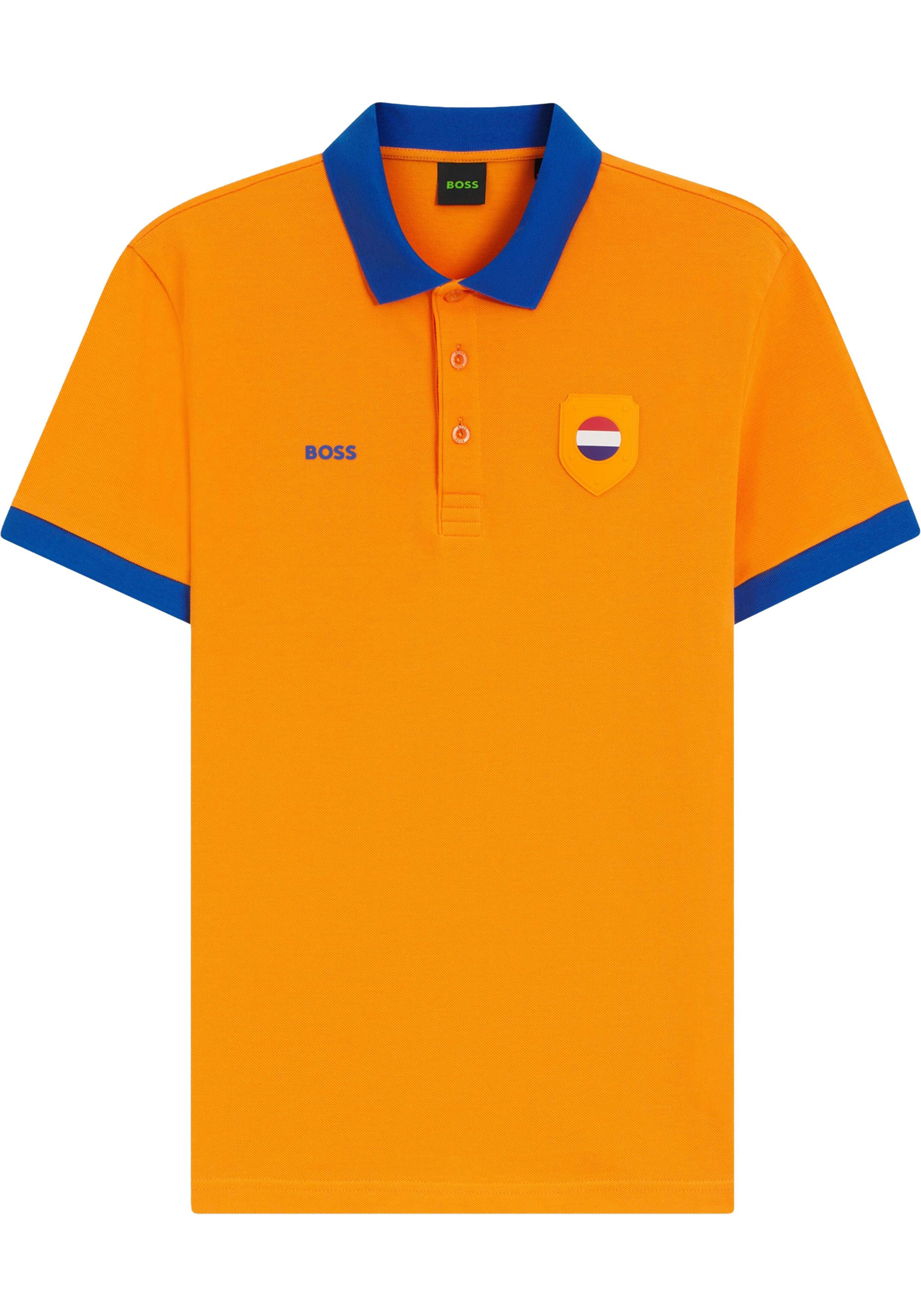 BOSS Paddy regular fit heren voetbalfan polo, pique, oranje